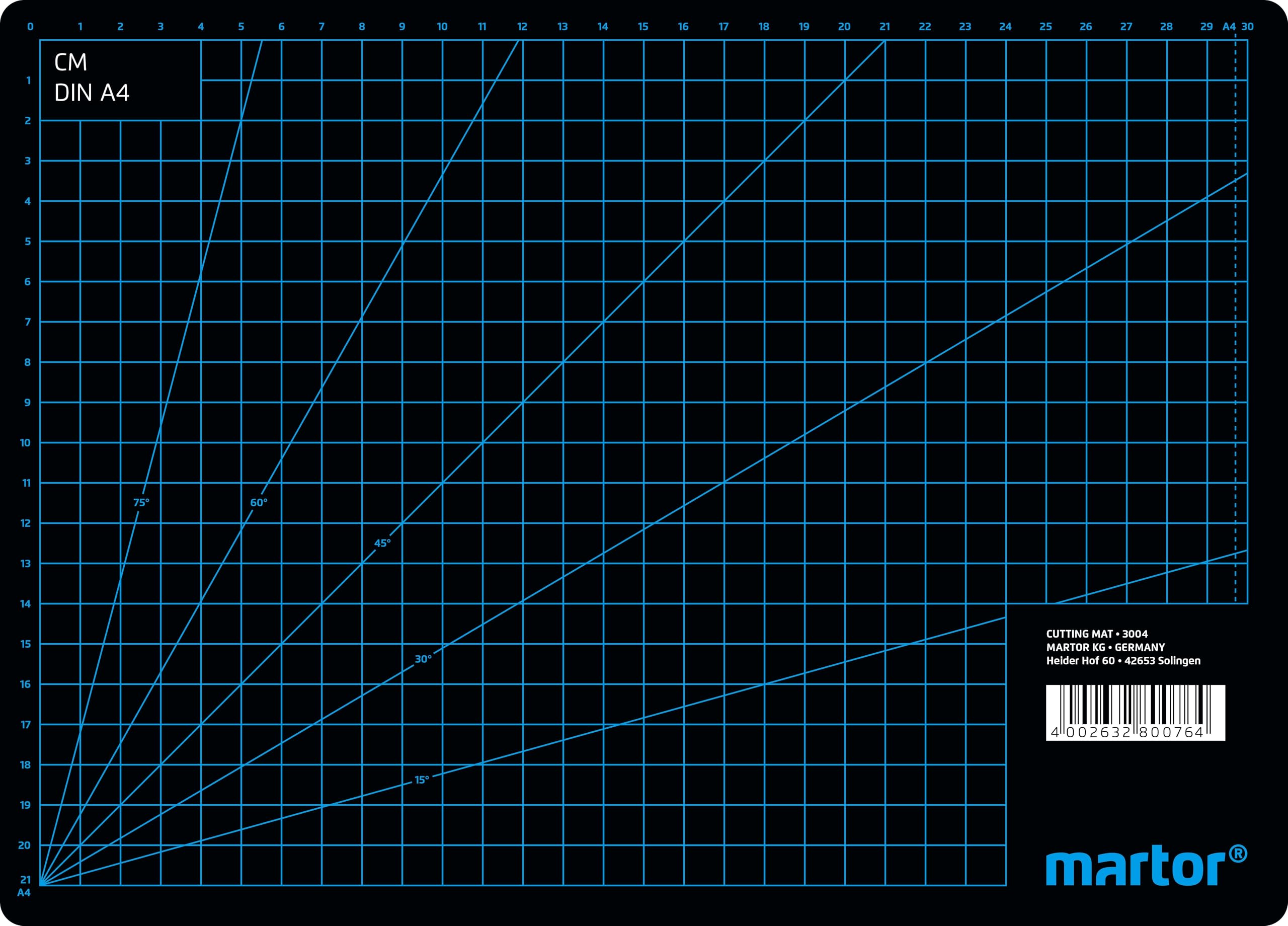MARTOR Cutting mat self-Healing 230 x 320mm, Protection for Substrate, 3 Layers, cm/inch Grid, Cutting mat, Craft mat
