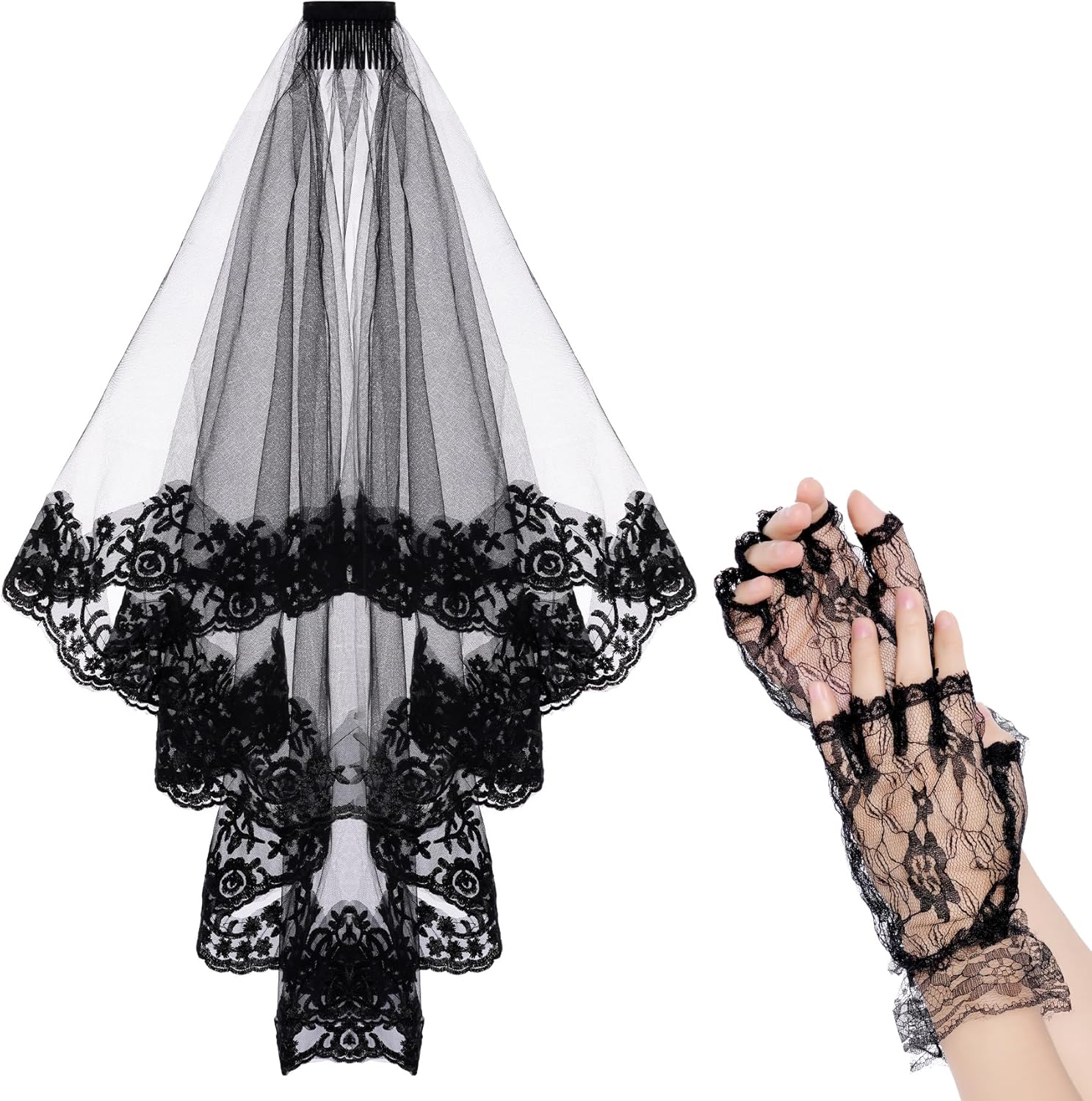 choyaxo Lace Veil Wedding Veil Floral Lace Bridal Veil