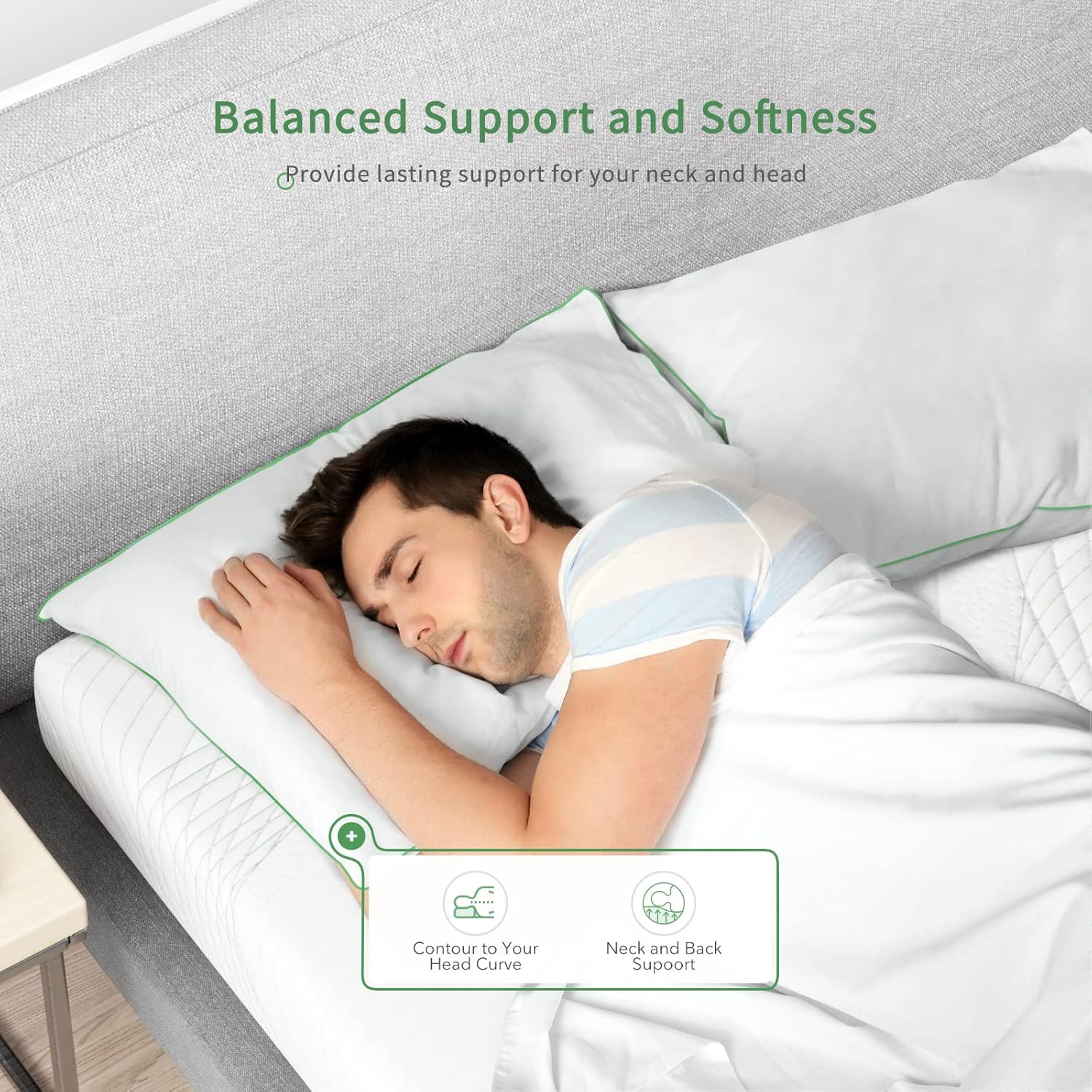 Buy Novilla King Size Pillows Set of 2，Cooling Bed Pillows for Sleeping