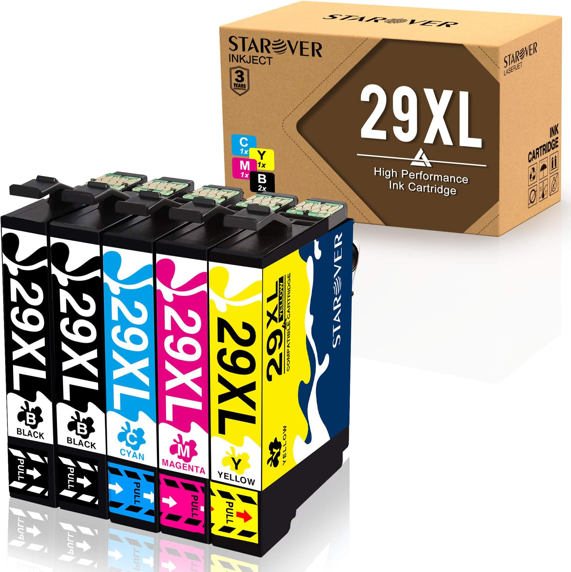 5-Pack for Epson 29 XL 29XL Compatible Ink Cartridges, Use for Epson Expression Home XP-235 XP-245 XP-247 XP-330 XP-332 XP-335 XP-342 XP -345 XP-430 XP-432 XP-435 XP-442 XP-445 Printer