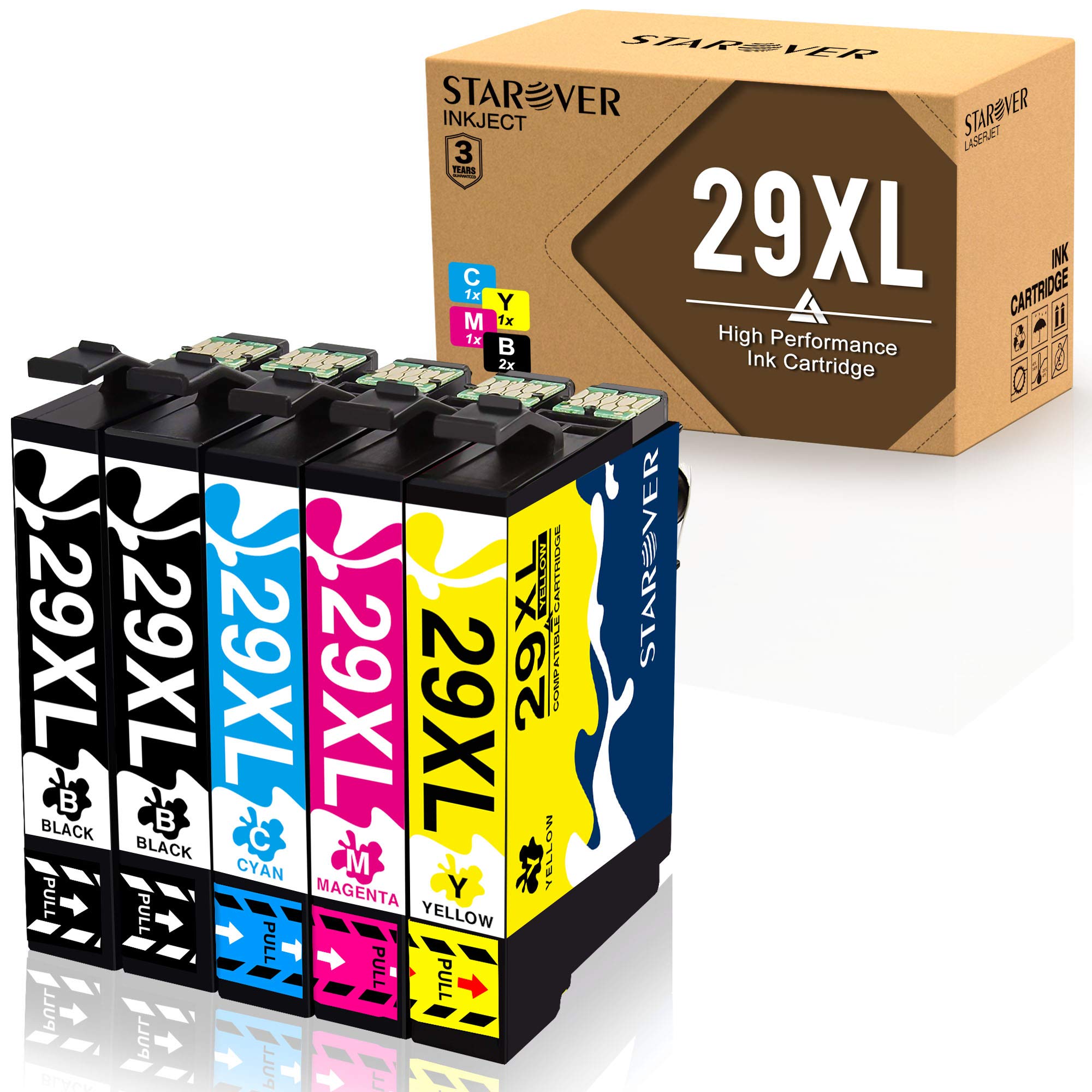 5-Pack for Epson 29 XL 29XL Compatible Ink Cartridges, Use for Epson Expression Home XP-235 XP-245 XP-247 XP-330 XP-332 XP-335 XP-342 XP -345 XP-430 XP-432 XP-435 XP-442 XP-445 Printer