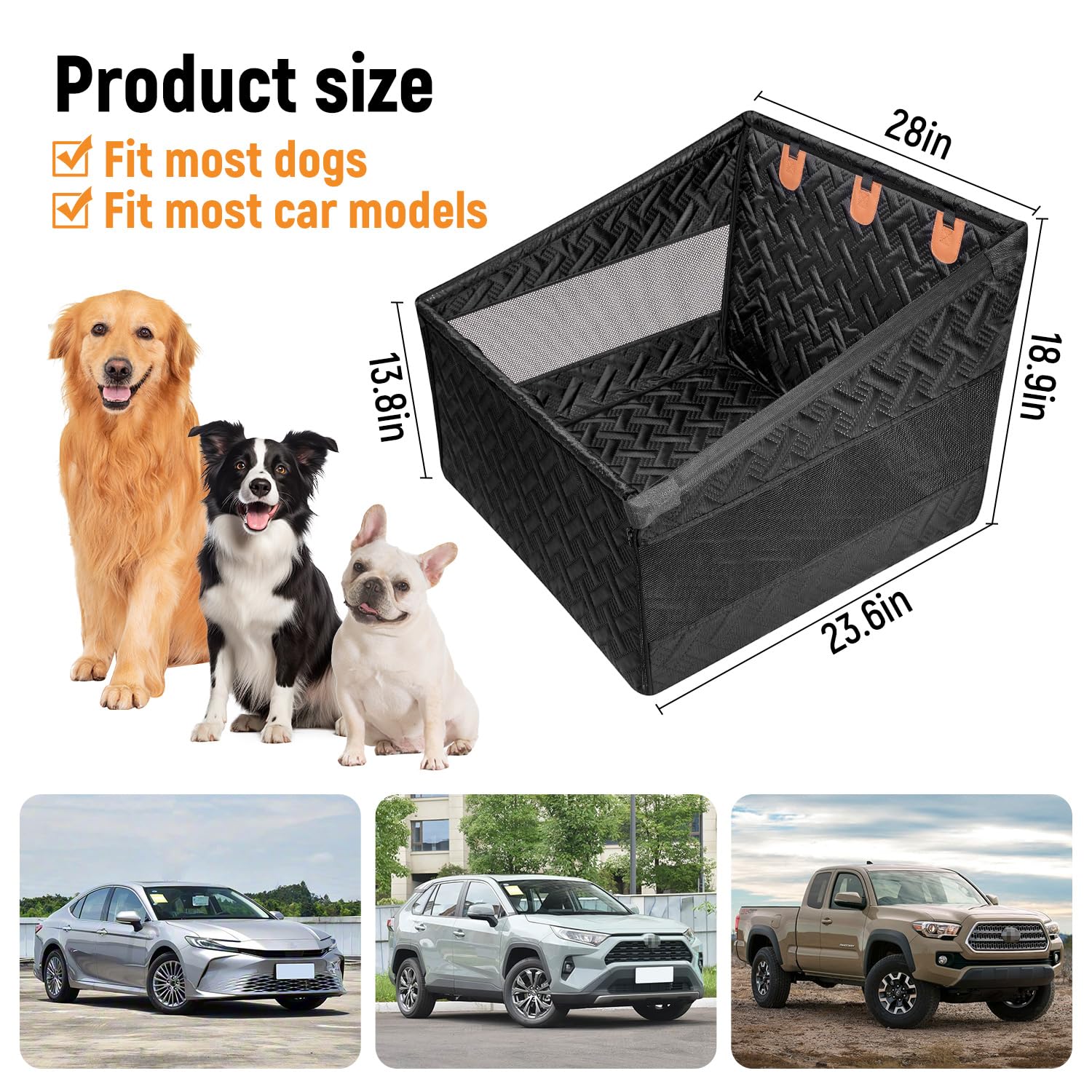 YJGF Large Dog Car Seat Large Size Dog,Pet Car Seat Cover for Back Seat Extende,Pet Booster - image 6
