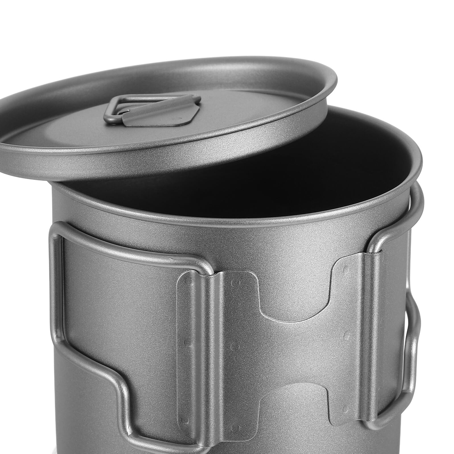 Cabilock Tasse Isotherme en Titane avec Couvercle et Poignée Pliable, Légère et Polyvalente pour Camping, Randonnée, Bureau ou Voyage, Chauffage Rapide et Paquet de Rangement Inclus