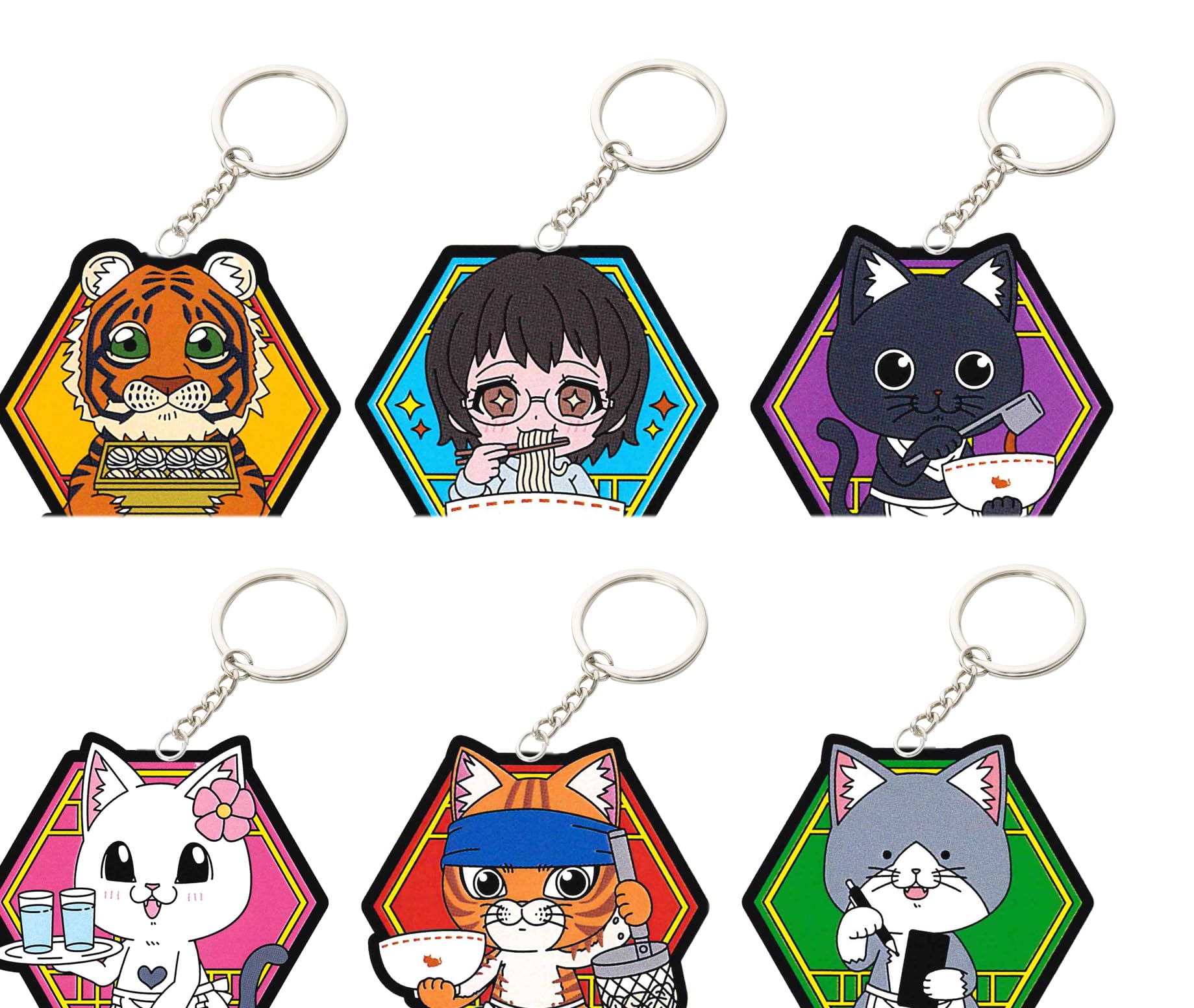 Amazon.co.jp: ラーメン赤猫 キーホルダー グッズ 6個セット【非公式