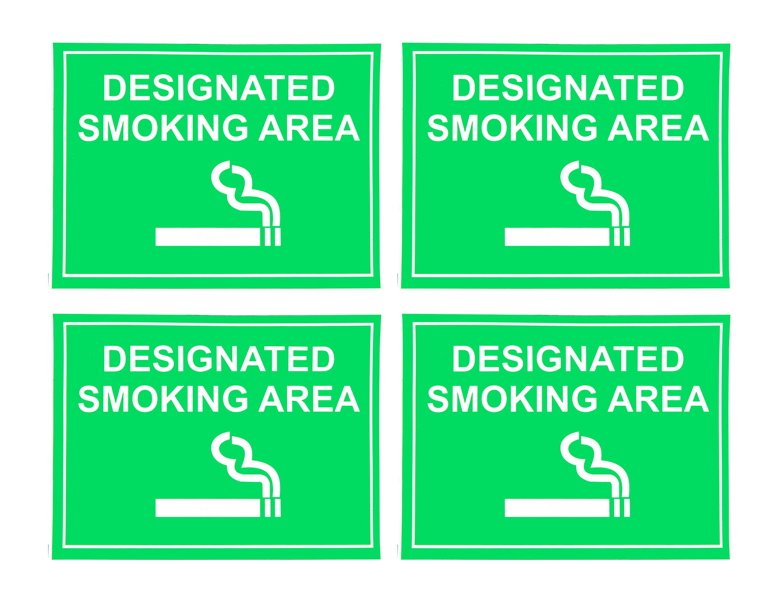eSplanade Designated Smoking Area Sign Decal Sticker - Easy to Mount Weather Resistant Long Lasting Ink (Smoking Sign)
