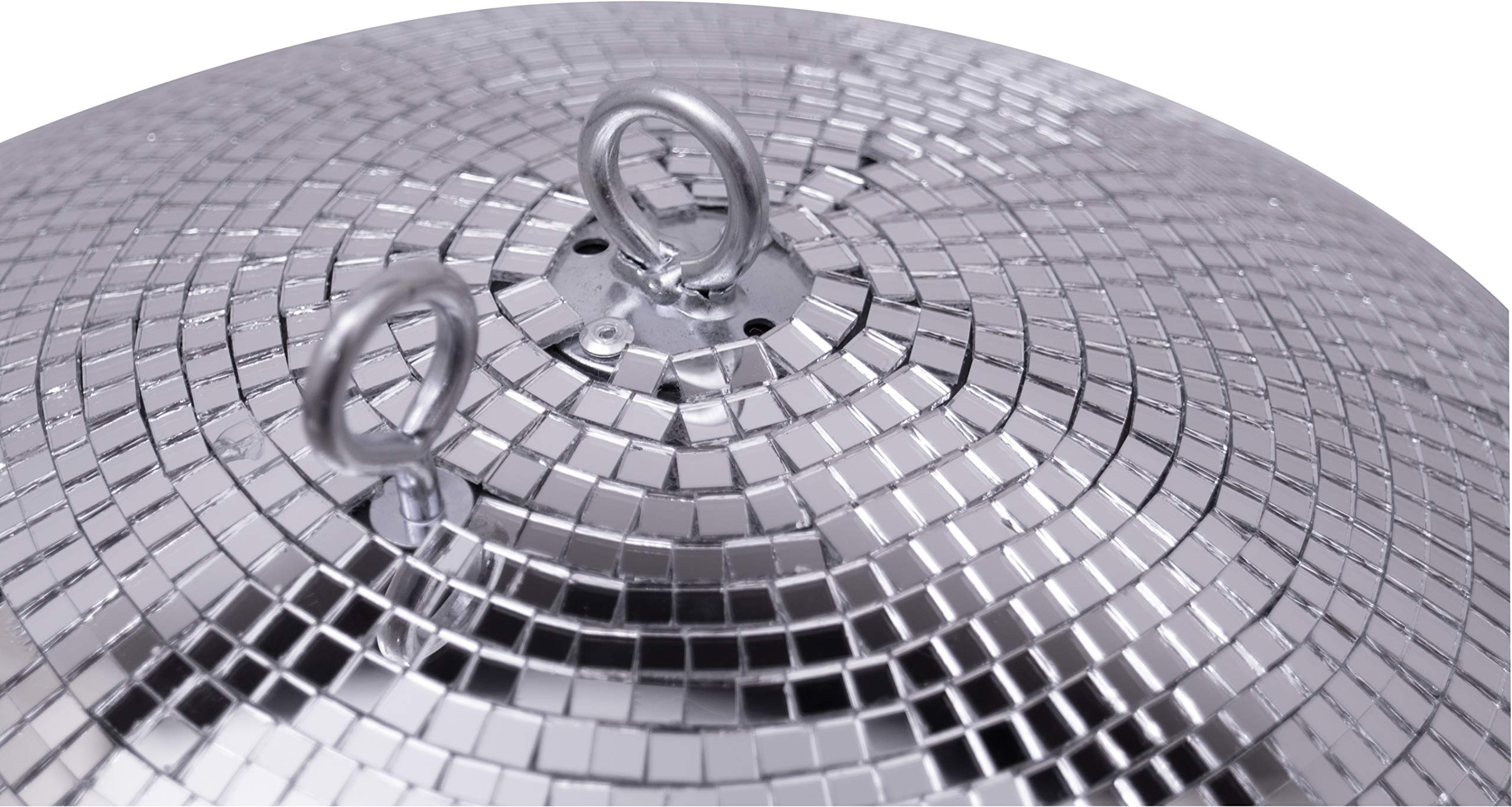 Boule à Facettes Gris Argenté FXLab avec Double Point de Suspension 40cm