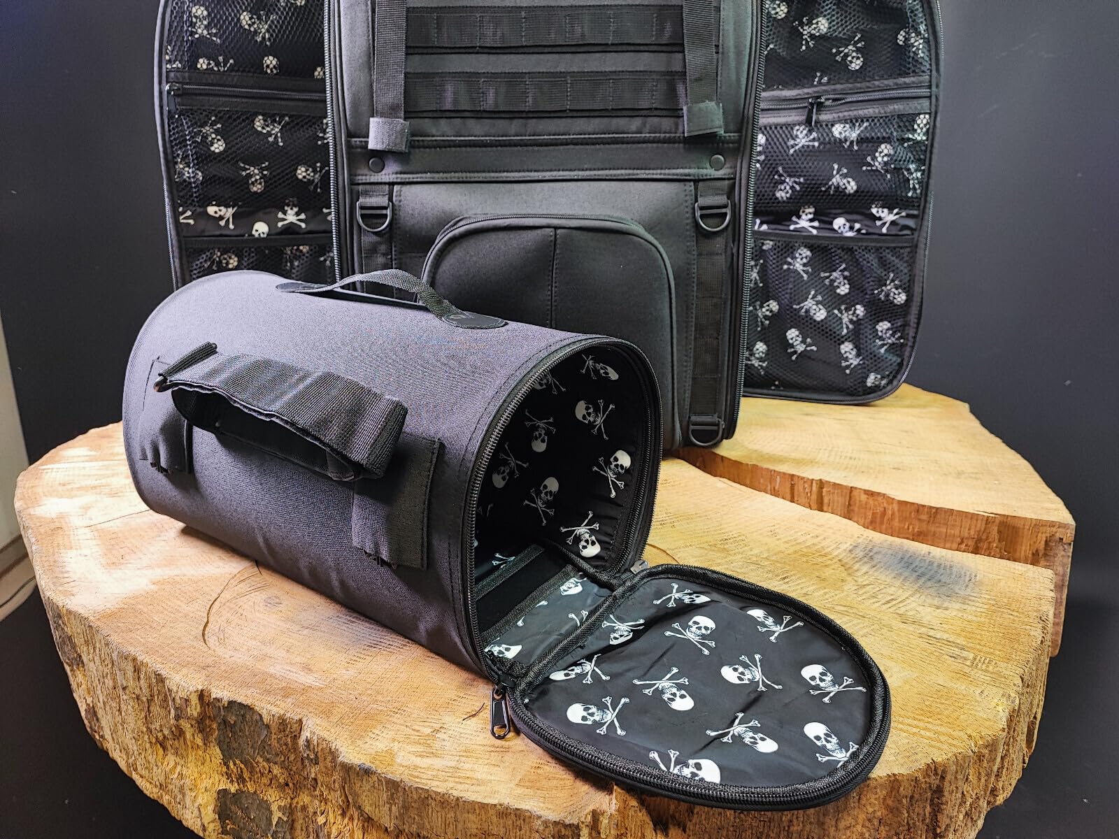 Reisetasche Bag-Rock XL 60L kompatibel mit Harley Davidson Bobber HD Custom Chopper schwarz Biker neu universell geeignet für Motorradmarken