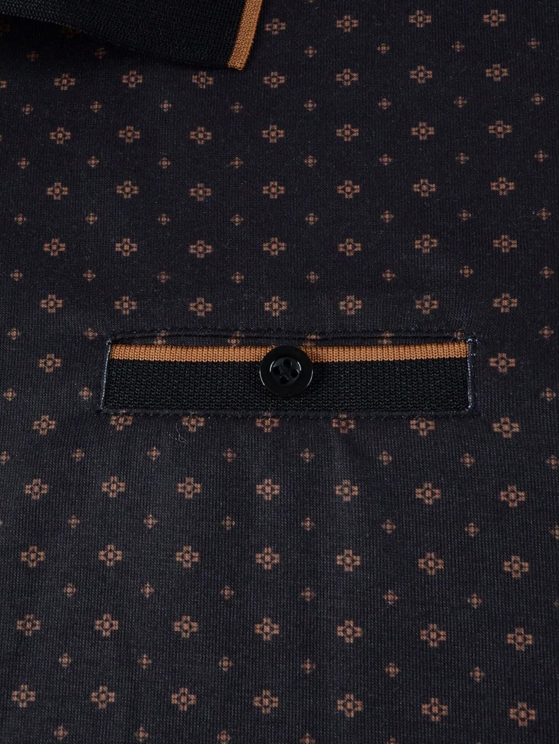 WDIRARA Men's Golf Polo Shirts Button Front Allover Print Tennis Shirts Collared Neck Casual Work T-Shirt - Image 7