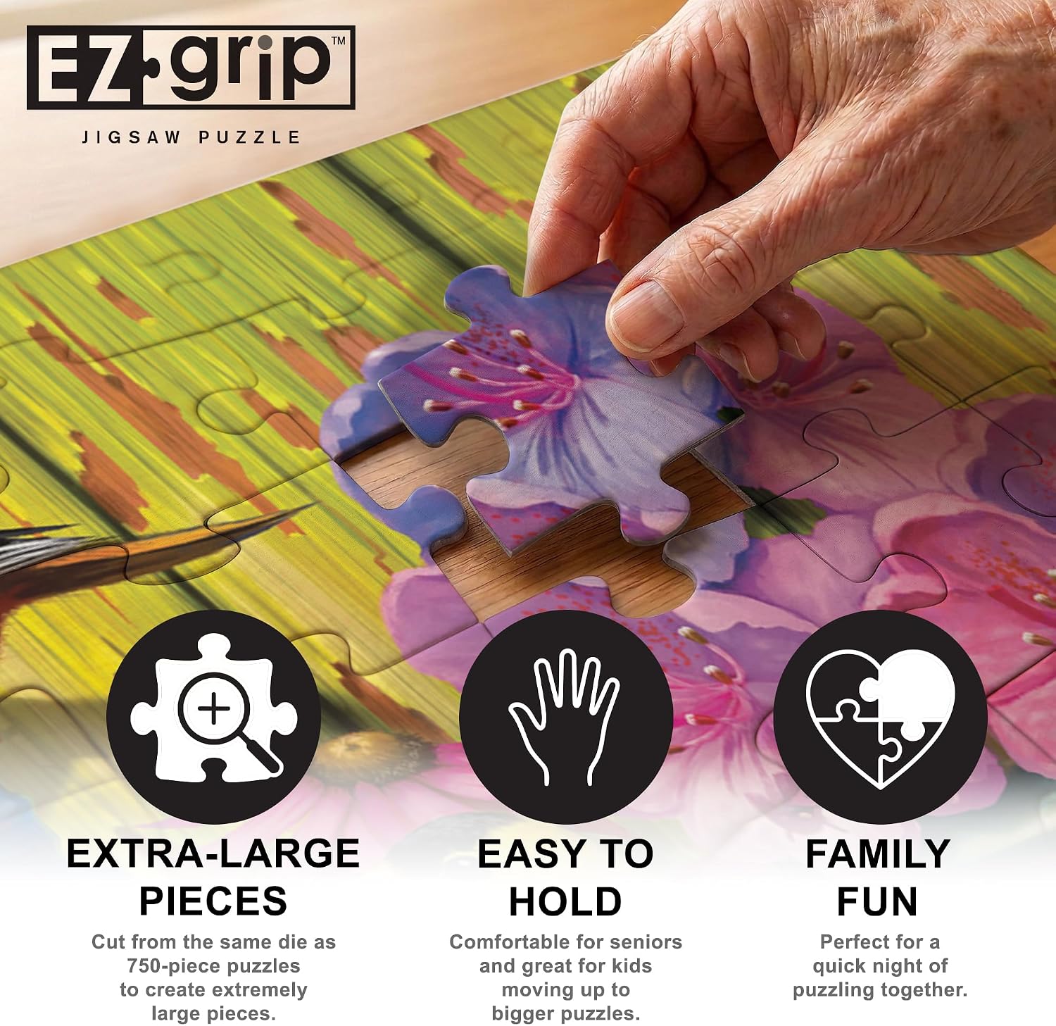 MasterPieces 300 Piece EZ Grip Jigsaw Puzzle - Feathered Reflections - 18"x24"