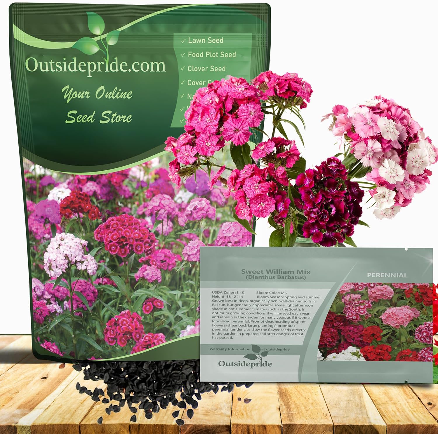 Outsidepride Sweet William Dianthus Seeds - 5000 Pcs. Perennial, Winter Hardy Wildflower Seeds w/Fragrant & Vibrant Blooms, Ideal for Pollinator Gardens, Cut Flowers & Colorful Landscaping