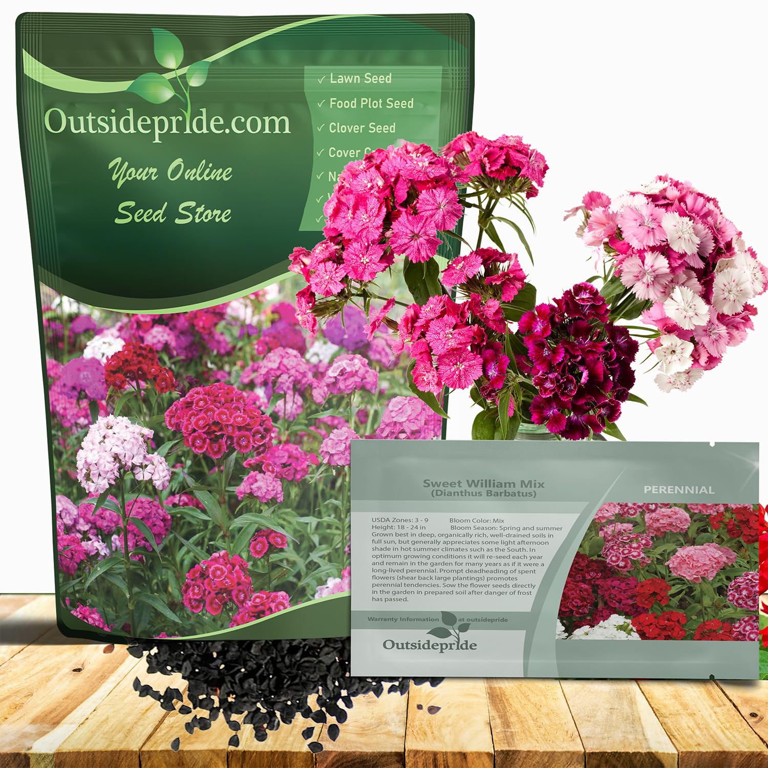 Outsidepride Sweet William Dianthus Seeds - 5000 Pcs. Perennial, Winter Hardy Wildflower Seeds w/Fragrant & Vibrant Blooms, Ideal for Pollinator Gardens, Cut Flowers & Colorful Landscaping