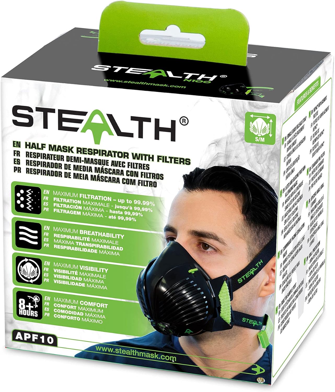 Amazon.com: STEALTH Respirator Mask with Filters, Half Mask
