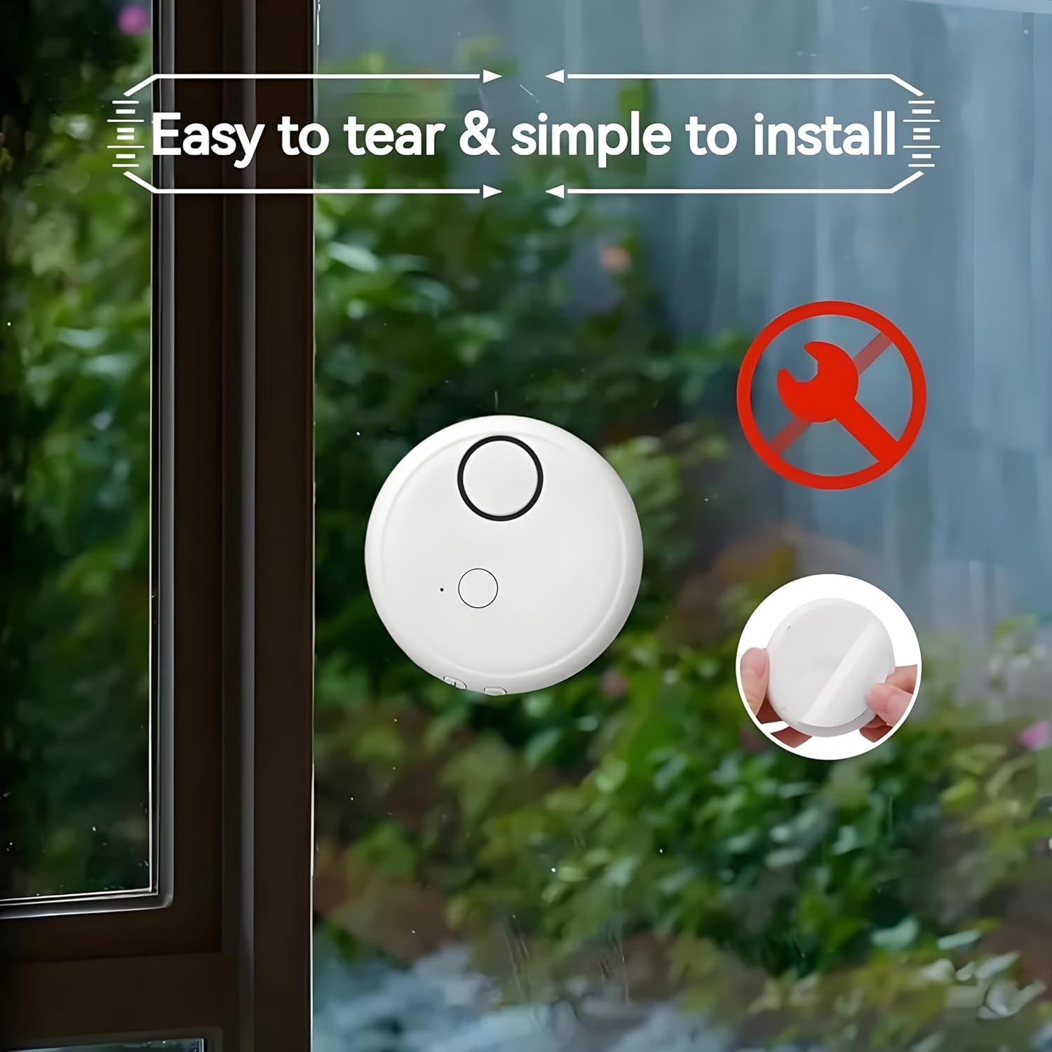 Lancoon 4 Pack Vibration Alarm 5 Sensitivity Levels 130dB Siren Adjustable Sound Security Sensor Slim Glass Break Burglar for Windows Doors Safes No Drilling