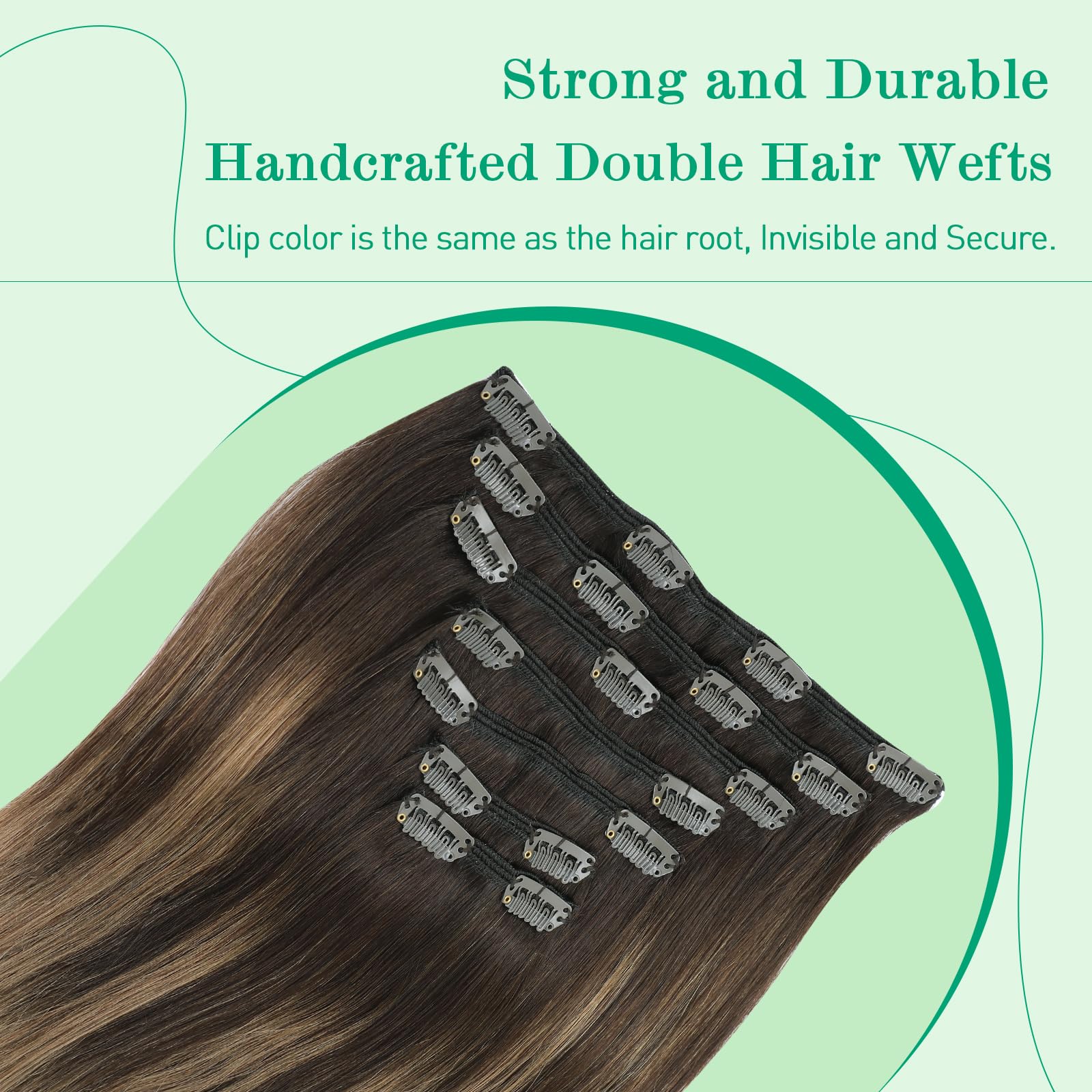 SURNEL Extensiones Clip Pelo Natural 100g 35cm 6 Piezas Castaño Chocolate Extensiones De Clip De Humano Real Extensiones Pelo Natural Remy (C#4-35cm) — view 75