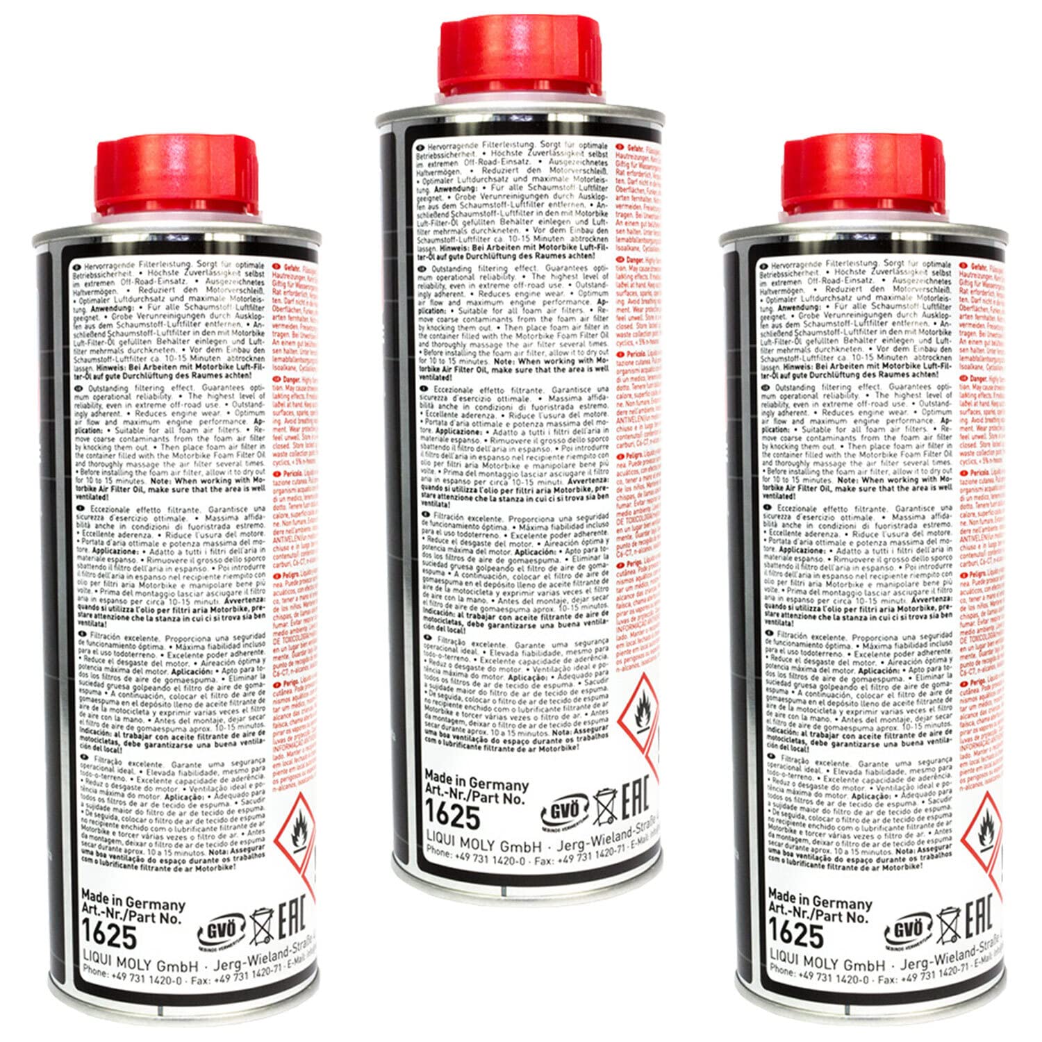 Motorbike Luftfilteröl Luft Filter Öl LIQUI MOLY 3 X 500 ml