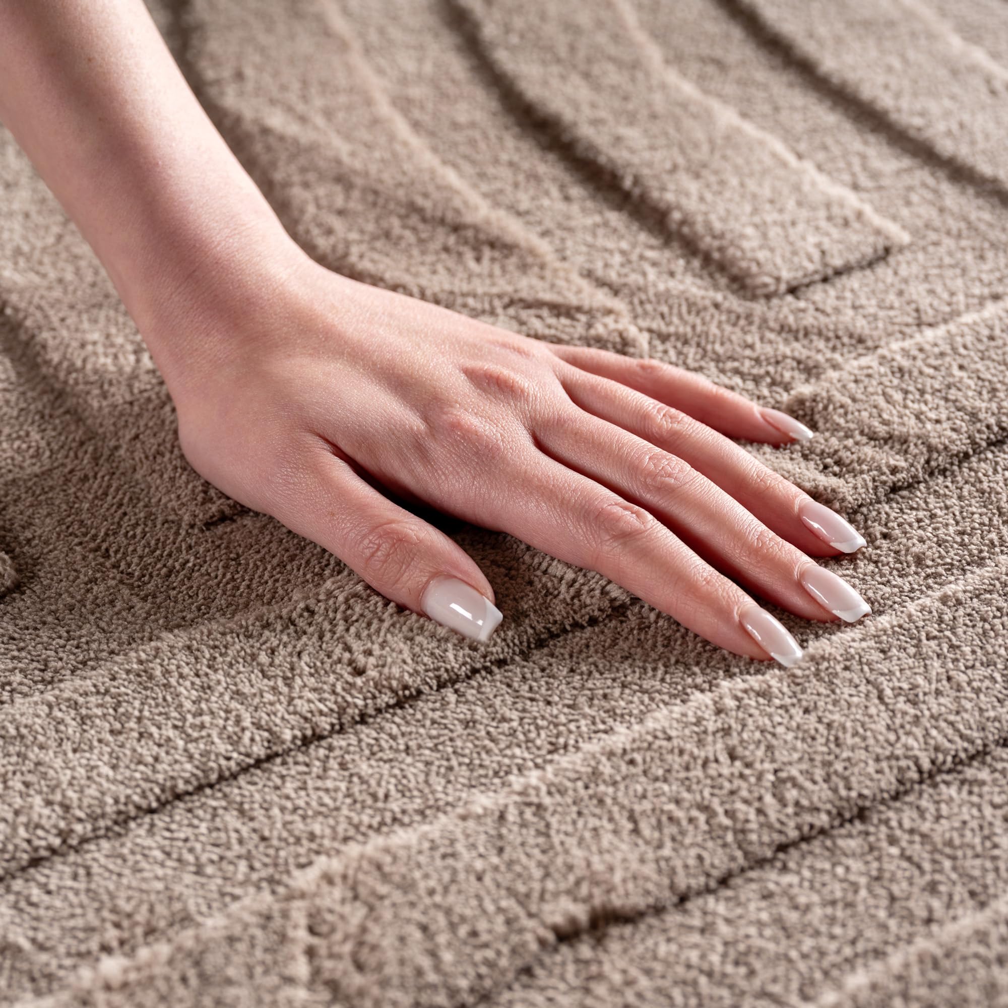 Carpetsale24 Boho Teppich 200 x 290 cm Beige, Weicher Skandinavischer Kurzflor mit 3D-Effekt, Waschbar & Pflegeleicht, Großer Teppich für Wohnzimmer, Esszimmer oder offene Räume