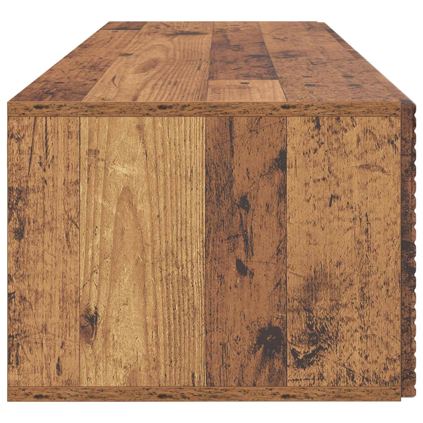 Mueble de TV de pared con aspecto de madera envejecida, 98 x 41 x 30 cm, mueble suspendido de madera, mueble de TV colgante con 2 puertas para salón, soporta hasta 60 kg