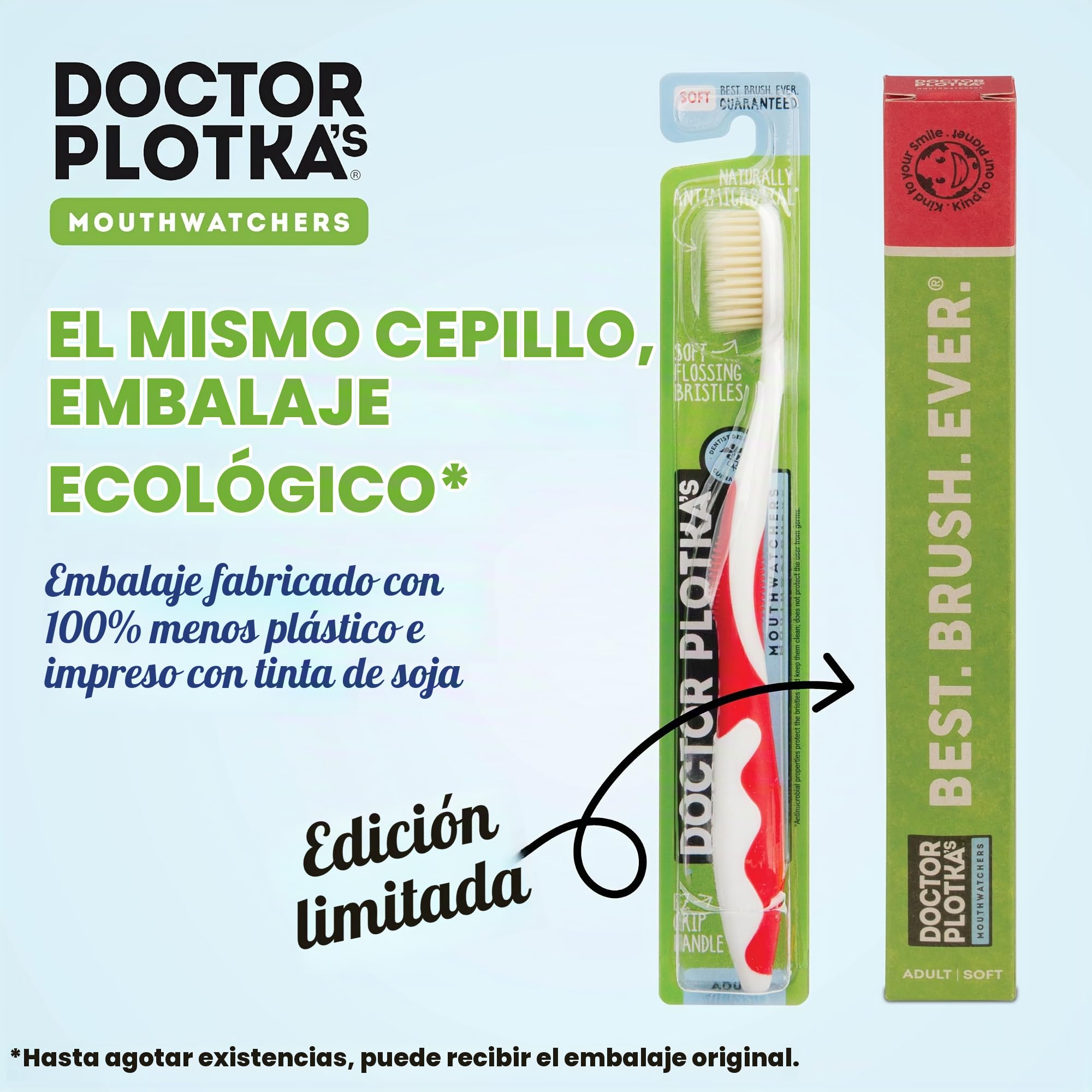 MOUTHWATCHERS Dr Plotkas - Cepillo de dientes manual suave para adultos, ultra limpio, bueno para dientes y encías sensibles, multicolor, paquete de 12