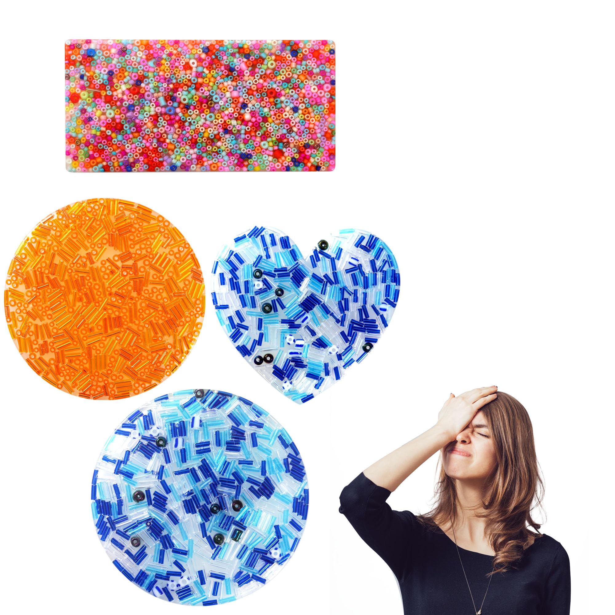 4PCS Picky Pad - Fidget Toys for Skin Picking Relief, Silicone Stress Relief Toys for Adults & Kids, Reusable Sensory Pads for Anxiety, Trichotillomania & Dermatillomania