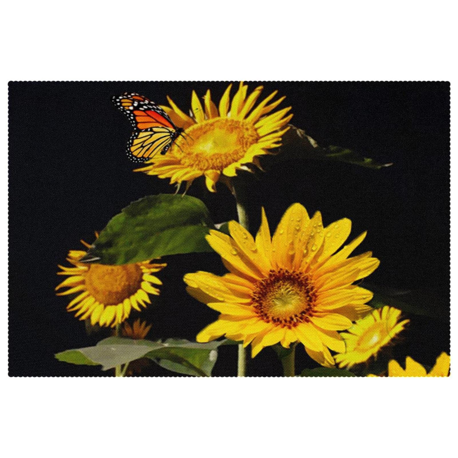 Sets de table tournesol et papillon haut de gamme et résistants thermiques pour réception