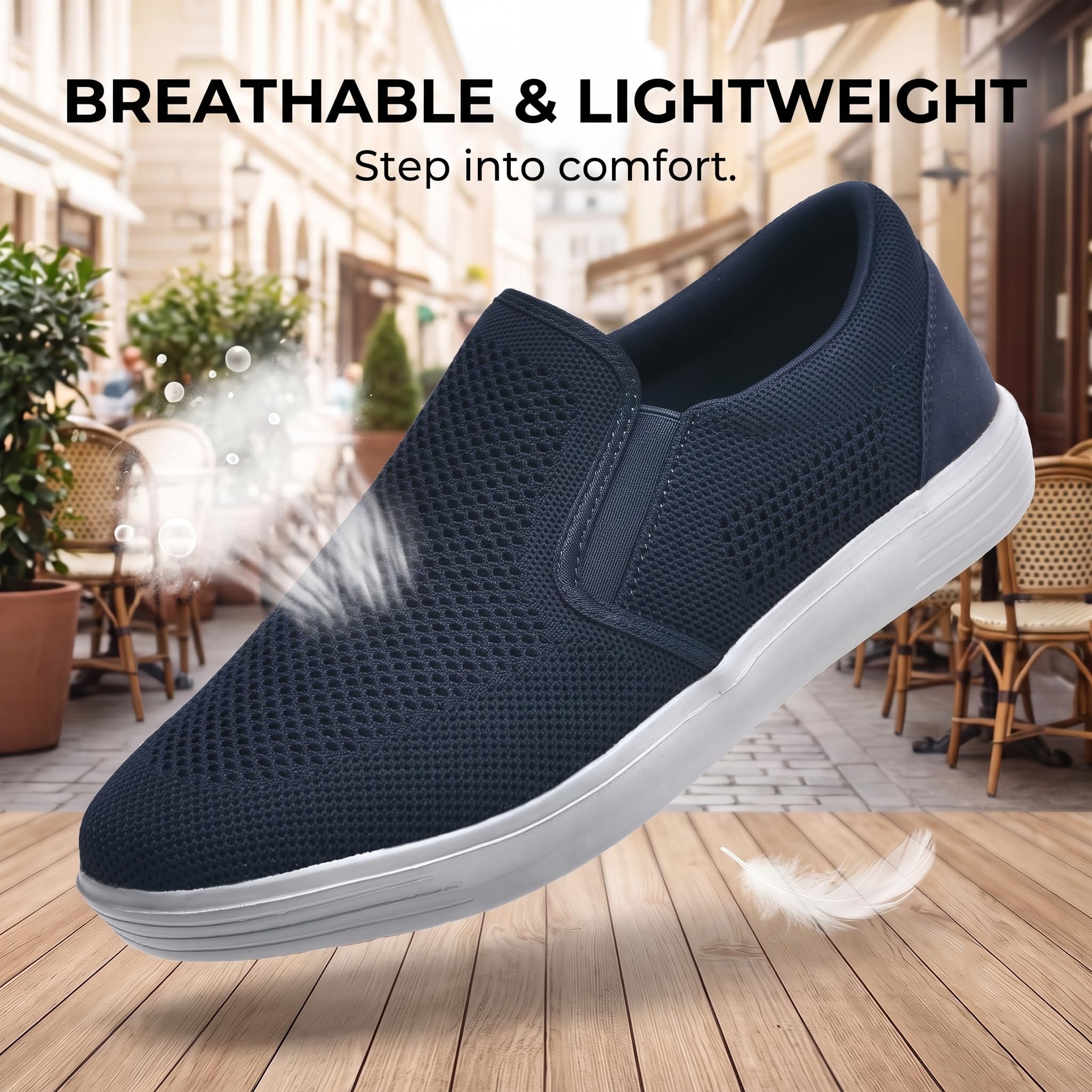 Puxowe Zapatillas de Deporte para Hombre Deslizamiento en Zapatillas de Ocio Ligeras Atmungsaktiv Netz Manos Libres Zapatillas Planas