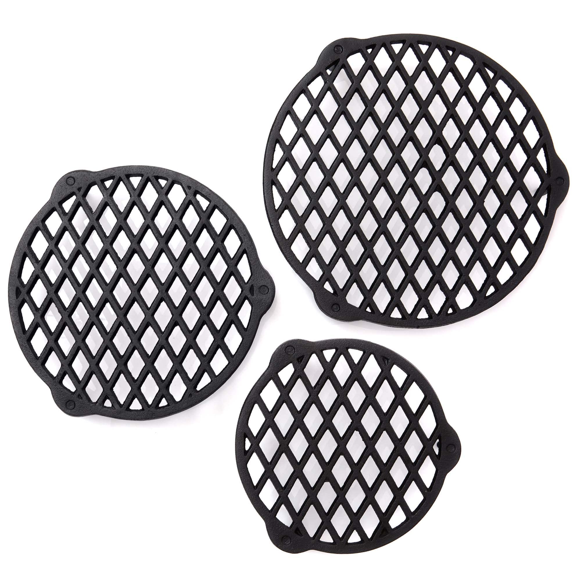 BBQ-Nerd© - Griglia impilabile in ghisa, diametro 22 cm, per pentola da 4,2 l, inserto per cottura a vapore in forno olandese