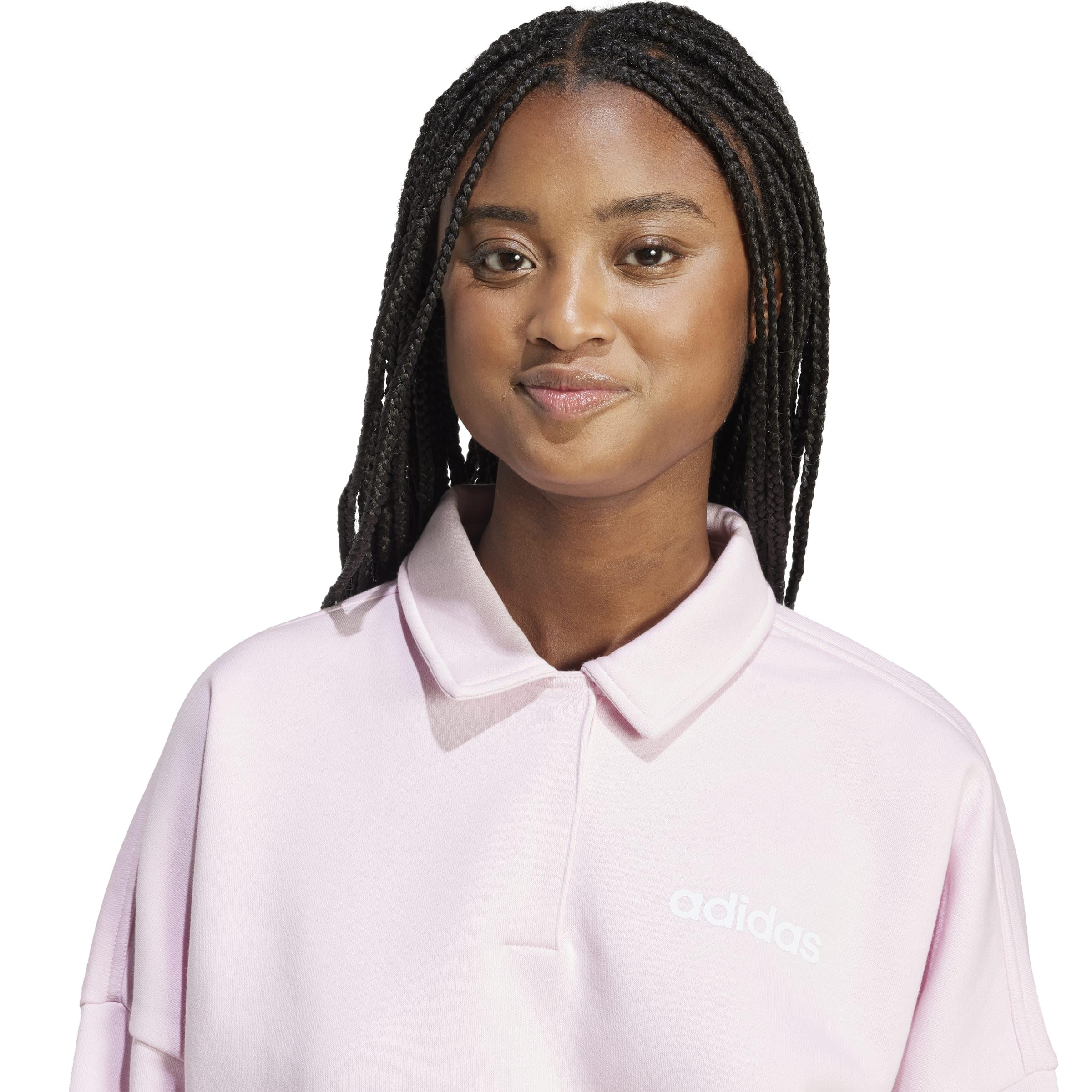 adidas Mujer Essentials Linear Fleece Polo Sweatshirt