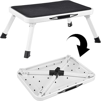 Bonsport Folding Caravan Step - Maximum Load 150 kg | Camping folding step with non-slip surface - stairs entry aid for motor