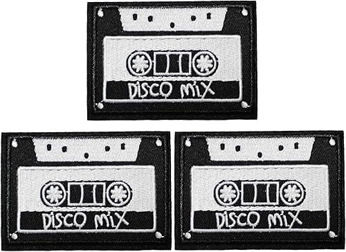 Miniatura 8 de U-Sky Parches bordados para coser o planchar | Discos de vinilo y auriculares Diseño temático musical | Retro amantes de la música | DJs entusiastas