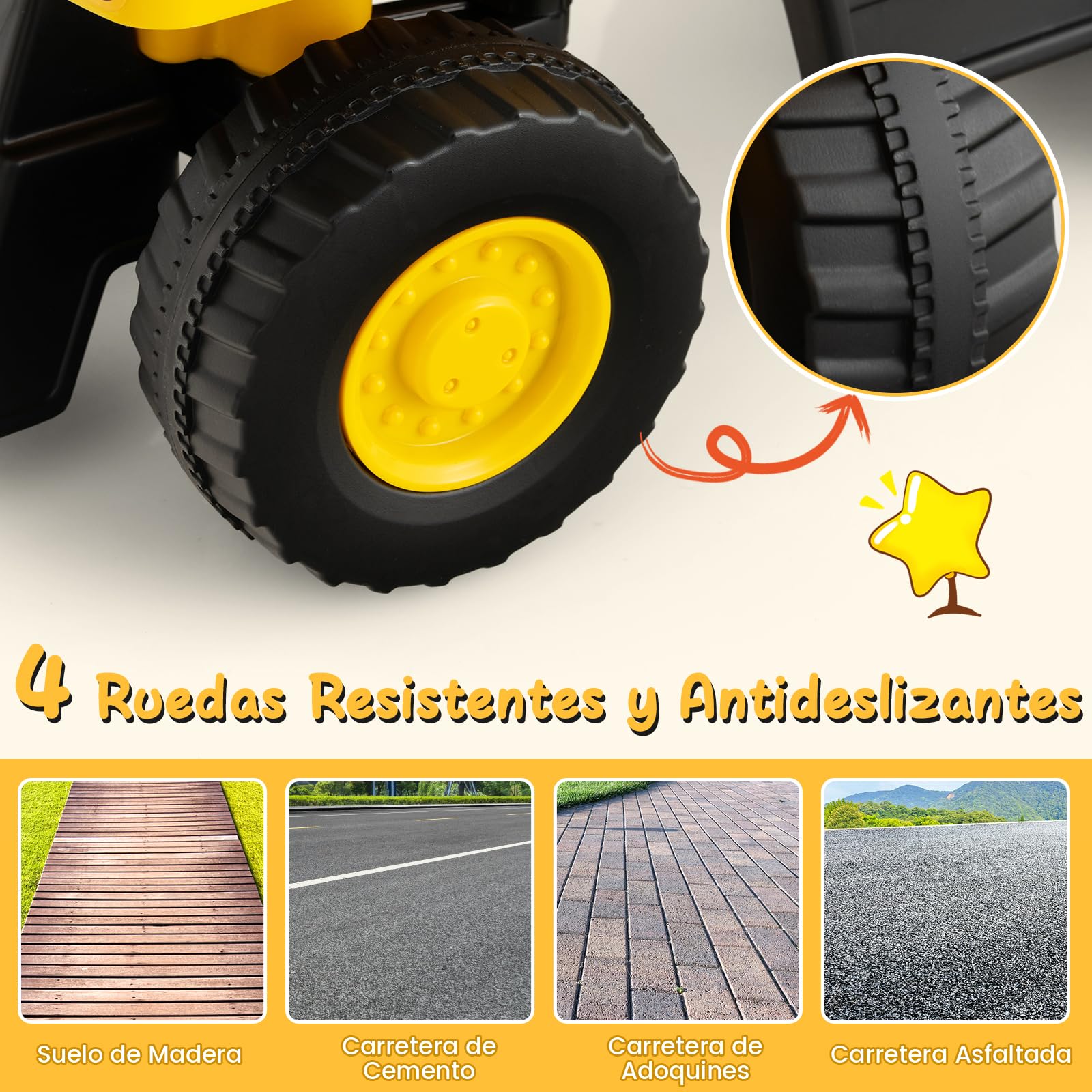 RELAX4LIFE Excavadora Correpasillos con Licencia Caterpillar, Brazo Ajustable, Volante, Bocina y Almacenamiento Oculto, Excavadora Juguete de PP para Niños 1-3 Años, Carga 25kg (Bulldozer)