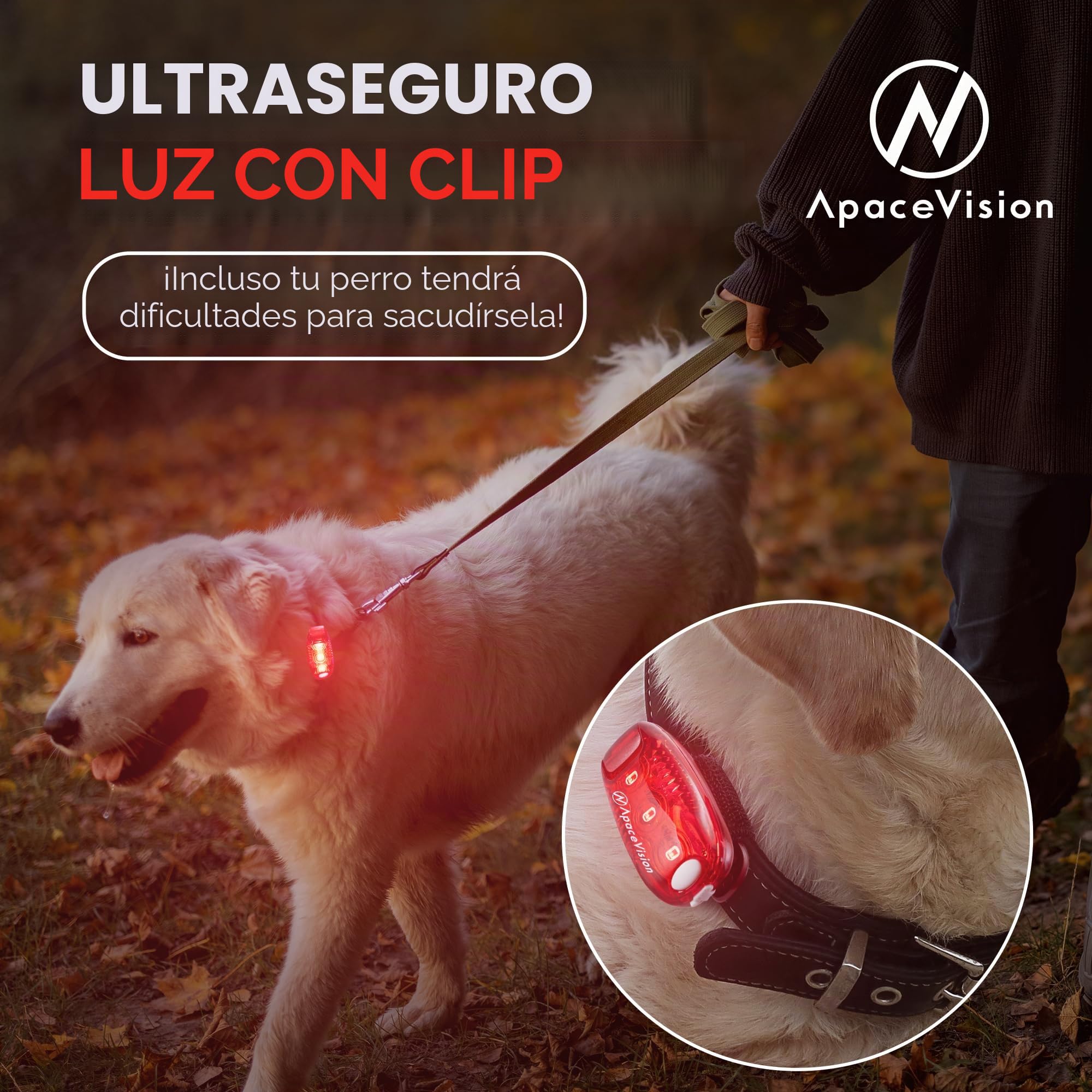 EverLightFX - Luz de Seguridad LED Recargable por USB (Paquete de 2) por Apace. Luz Trasera superbrillante para Bicicleta Que Funciona brillantemente como luz de Correr para Corredores, Mascotas