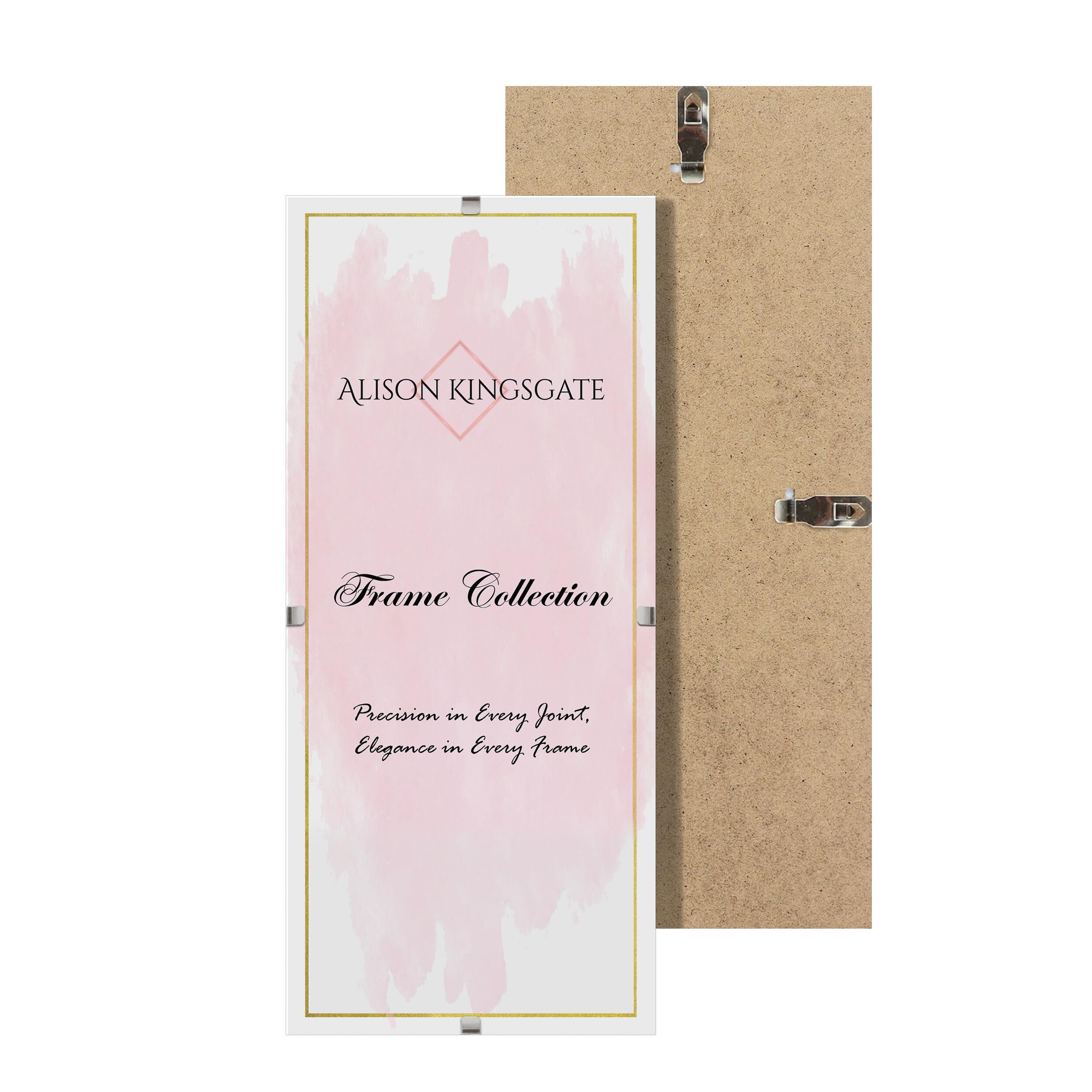 Alison Kingsgate 10X4 Clip Frames Frameless Picture Frame with Shatter-Resistant Perspex & Sturdy MDF Back Borderless Clip Photo Frame for Posters, Certificates, Art & Wall Decor — image 1