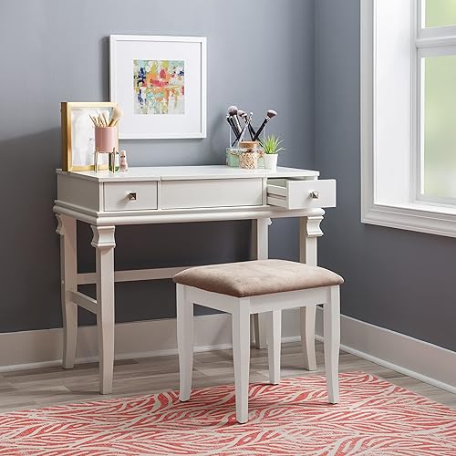 Miniatura 6 de Juego de tocador para habitación Linon Angela, Blanco