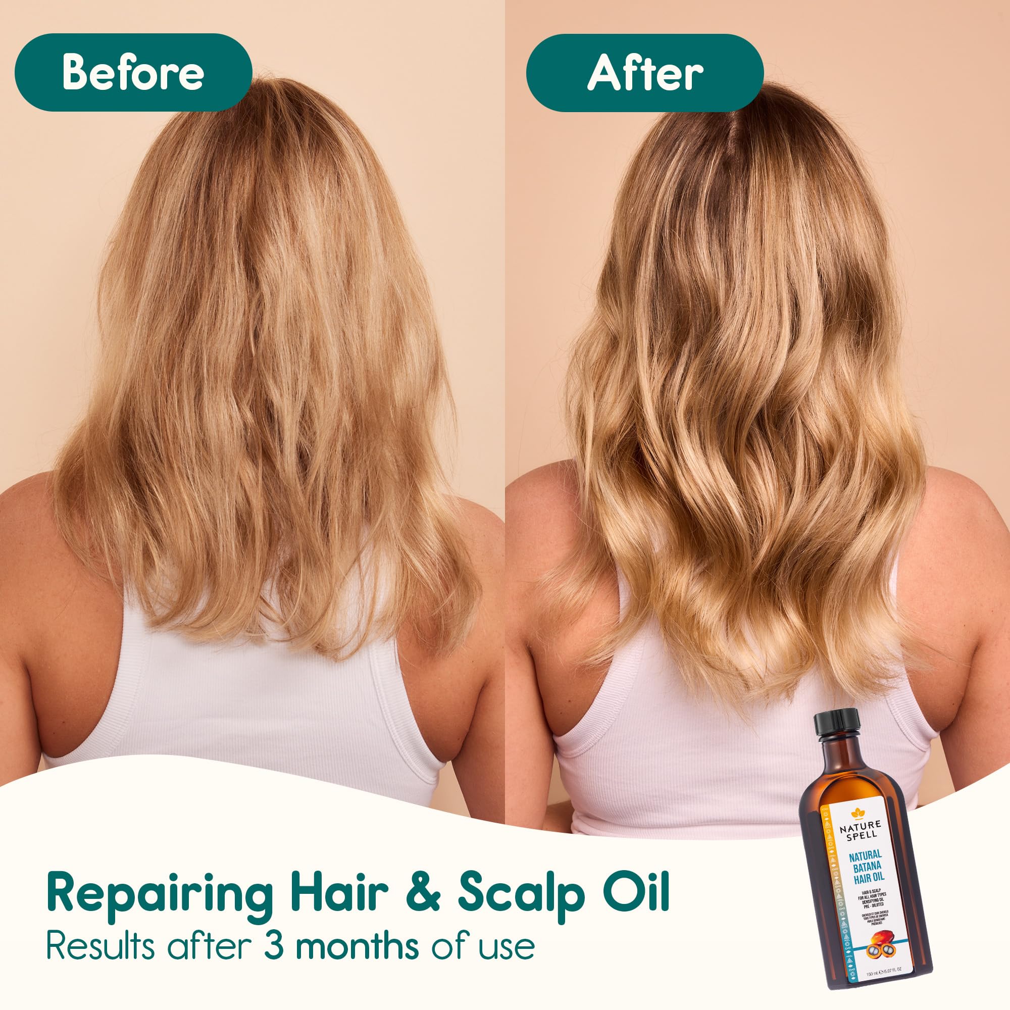Nature Spell Hair Growth Duo with Pre-Diluted Rosemary & Batana Oils
