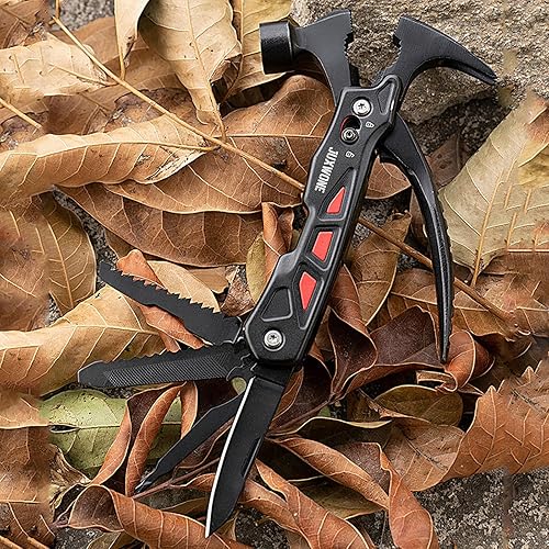 Miniatura 8 de JUXWONE -Ultimate Adventure Multitool Martillo de camping 12 en 1 con rompeventanas, kit de supervivencia y portátil para entusiastas del aire libre