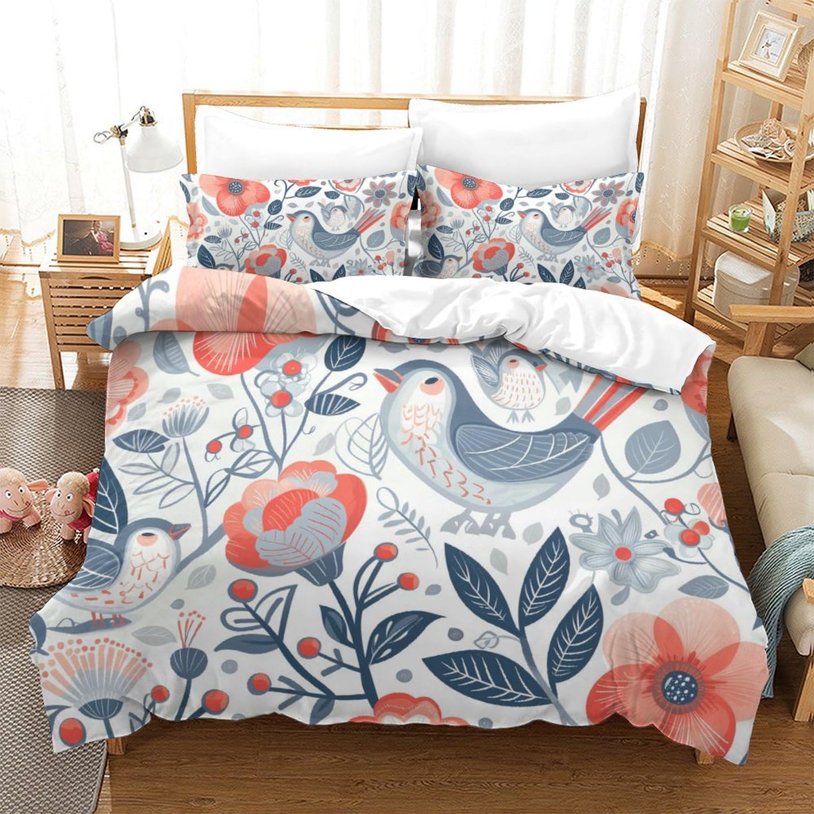 Housse de couette 3D fleurs en fibres ultra-fines de qualité supérieure pour literie de luxe