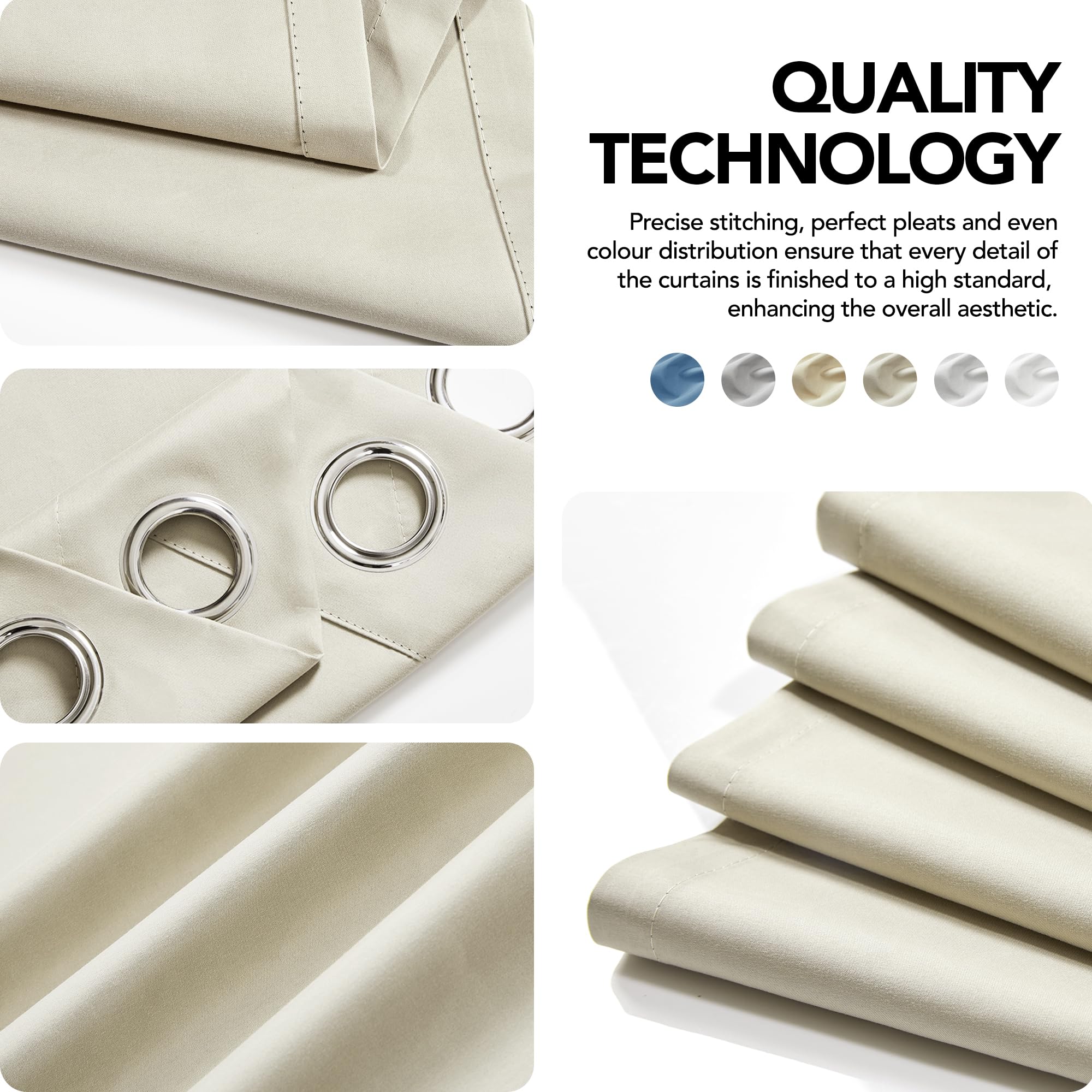YoungsTex Tende Oscuranti In Lino 2 Pannelli 120x200 Cm – Con Fodera Termica E Occhielli – Beige Per Camera Da Letto - 4
