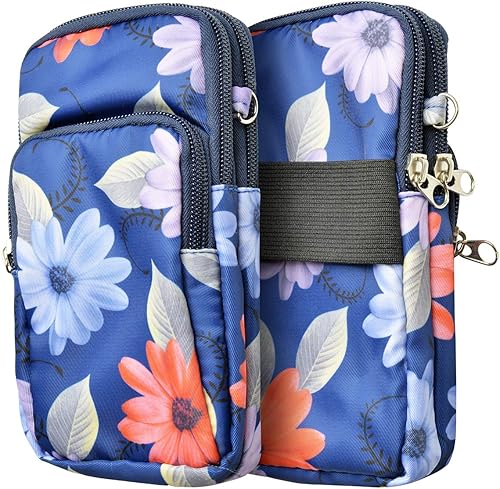 Miniatura 8 de Bolsa deportiva para correr al aire libre, a prueba de sudor, con correa para llevarla en el brazo y correa para el hombro o llevarla cruzada,