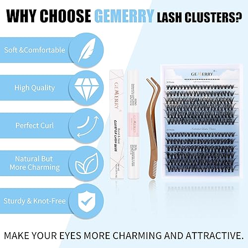 Miniatura 6 de Extensiones de pestañas individuales 240 unidades, bandeja grande, 0.07 mm, 30P+40P, rizado D, mix, 15-20 mm, racimos de pestañas suaves y