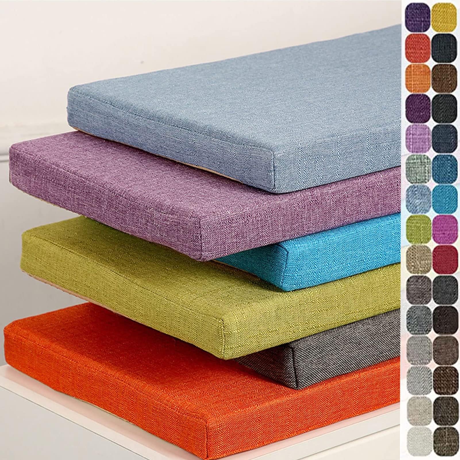 HBLIGHT Benutzerdefinierte Bankkissen Bankauflage Stuhlkissen für Fensterbank, Abnehmbarem Gartenbankauflage rutschfeste Bankpolster Schaukel Sitzkissen für Outdoor, Terrasse, Drinnen