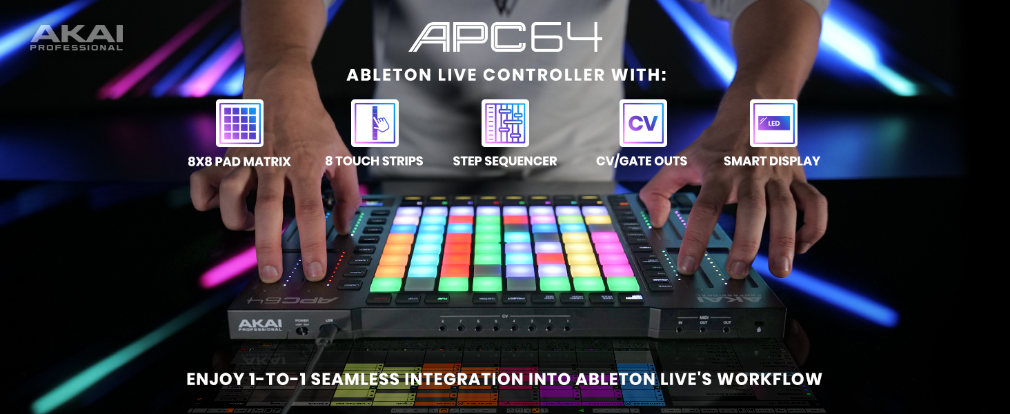 Amazon.com: Akai Professional APC64 Ableton MIDI Controller with 8