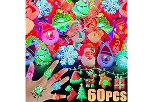 60Pcs Christmas Party Favors Light Up Rings
