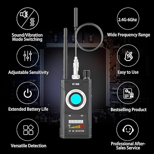 Miniatura 4 de Detector de perseguidor K18s Detector de GPS Detector de errores Detector de Rf Cámara Dispositivo de emisión de errores y detector de cámara oculta