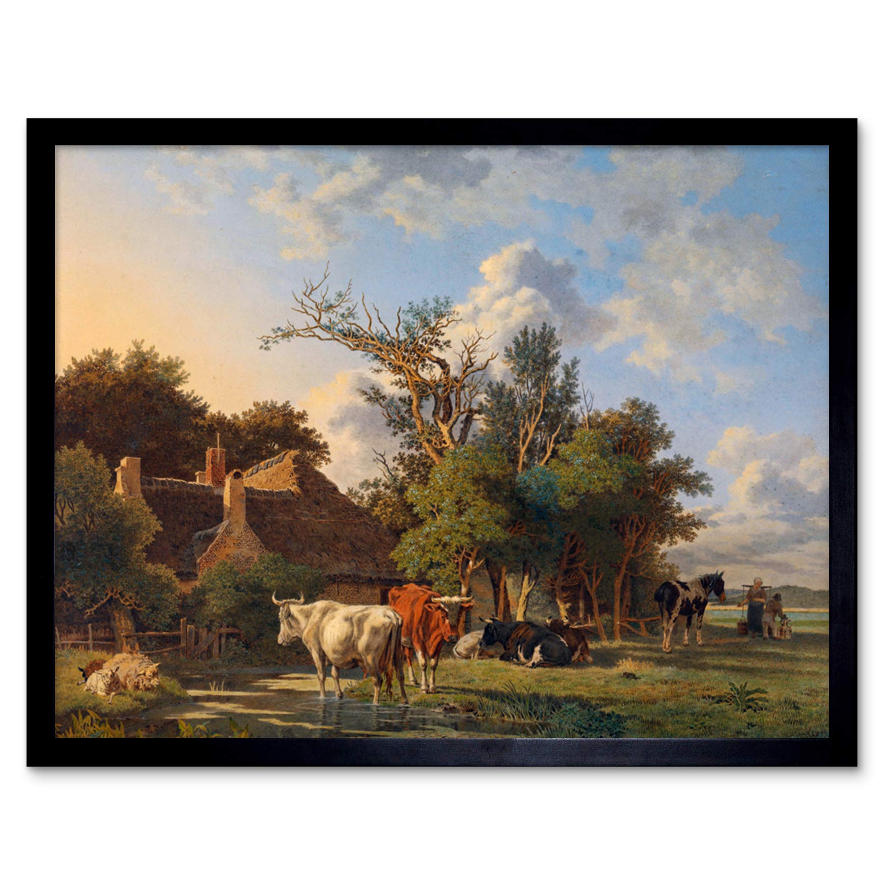 Artery8 Valois Landscape Painting Art Print Framed Poster Wall Decor 12x16 inch
