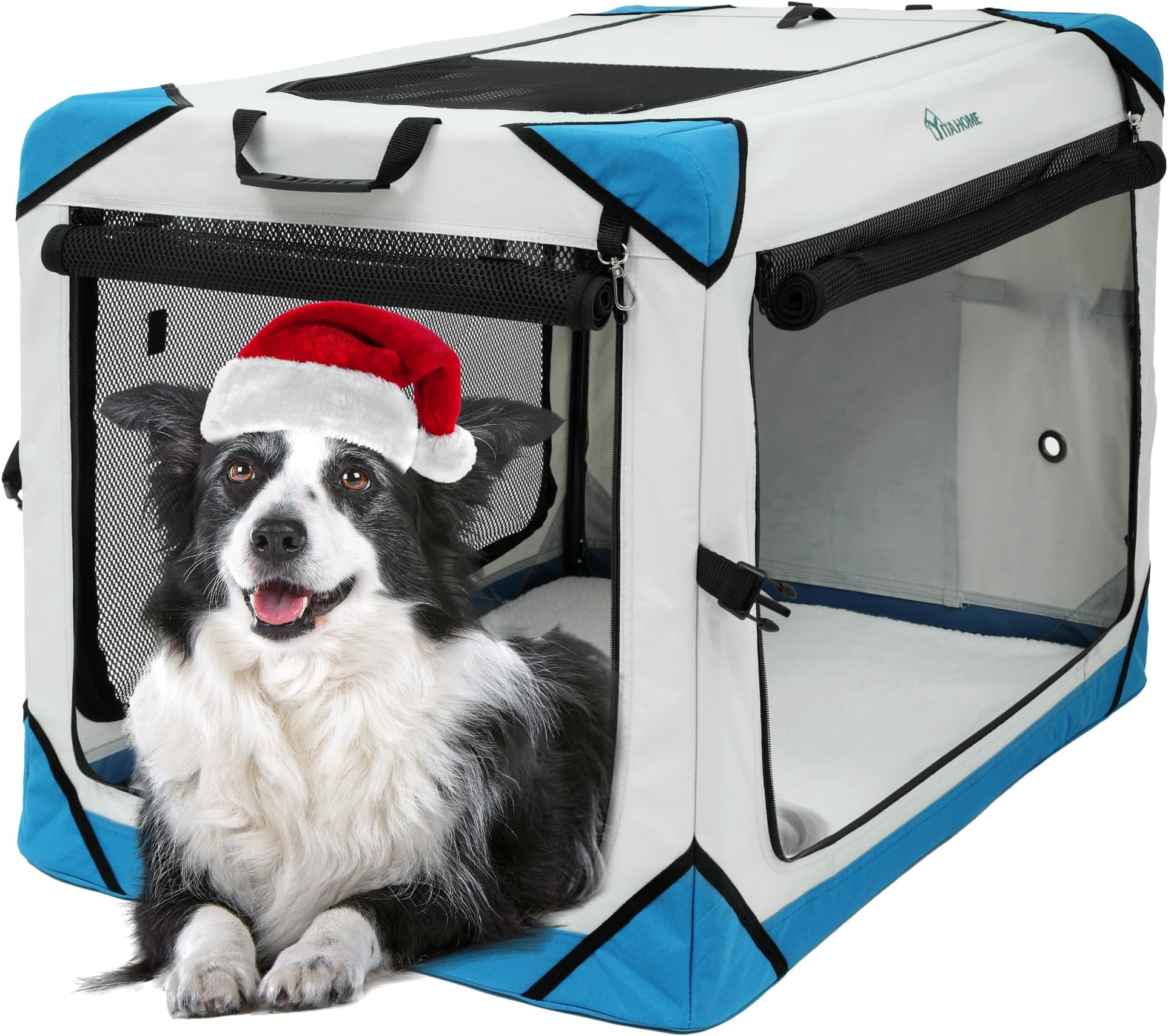 Amazon Basics Premium Folding Portable Soft Pet Crate 91 cm, GREY Amazon.co.uk Pet Supplies