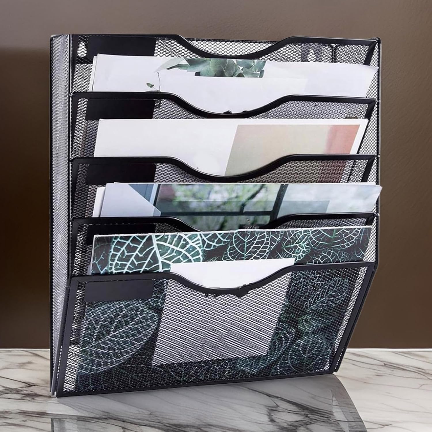 BWANGIAO 省スペース メタルデスクオーガナイザー 壁取り付け棚