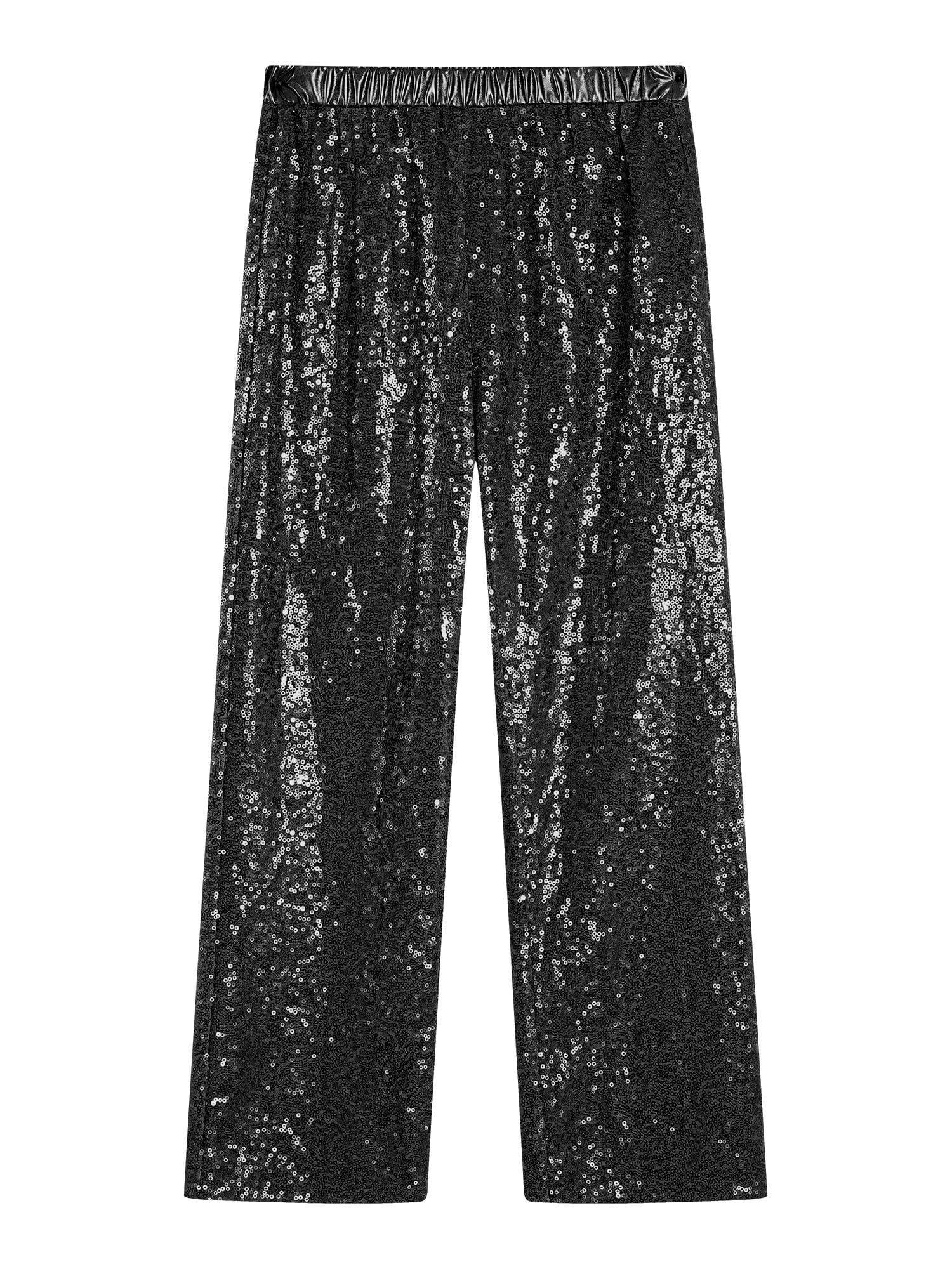 MSemis Bambina Pantaloni di Paillettes Glitter Pantaloni Lunghi da Ballo Latino Tango Danza Moderna Jazz Ragazza Pantaloni da Ballo di Strada Hip Hop Discoteca Dancewear