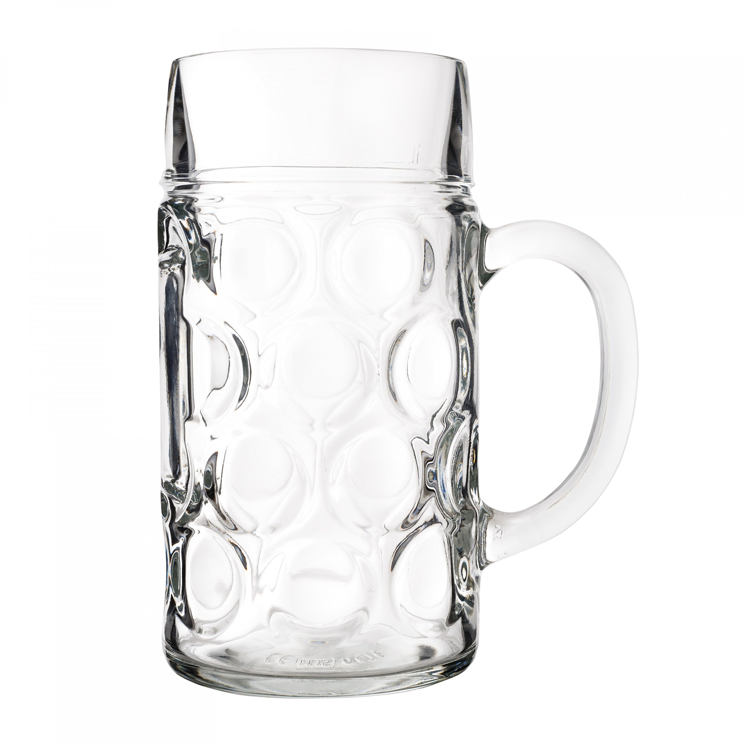 VAN WELL Set DI 6 dimensioni prozellan 'Wellco' - 1 litro boccale di birra in vetro - calibrati