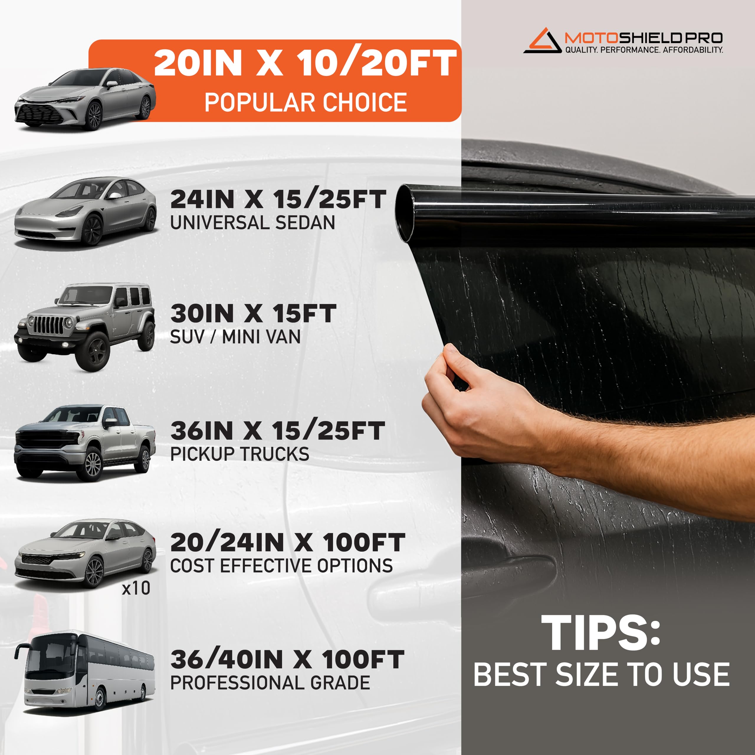 Amazon.com: MotoShield Pro 35% VLT Nano Carbon Car Window Tint