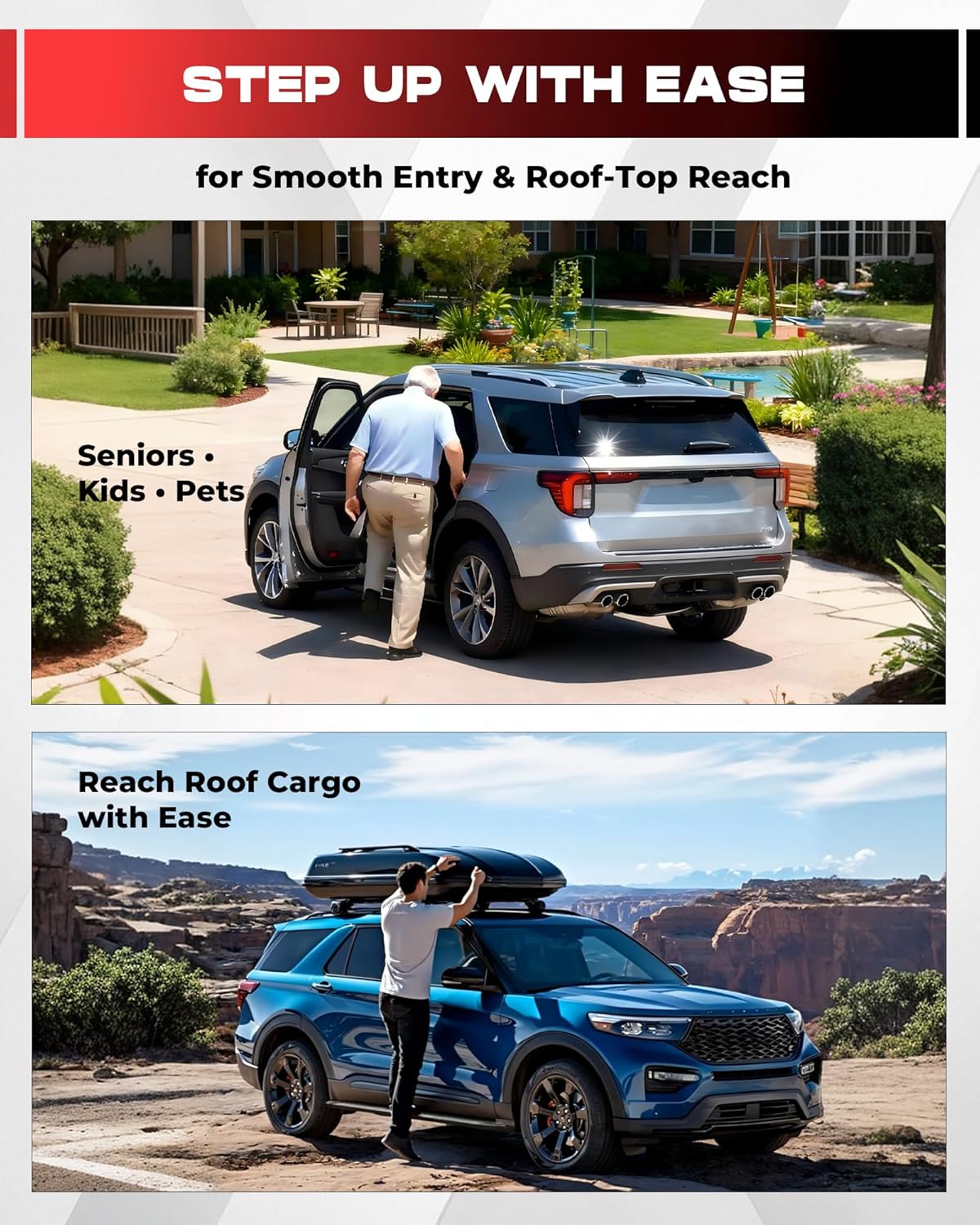 HEKA Running Boards Fit for 2020-2026 Ford Explorer Active Base ST XLT Limited Platinum ST-Line Timberline Hybrid Side Steps Bars Nerf Bars w/Mud Flaps